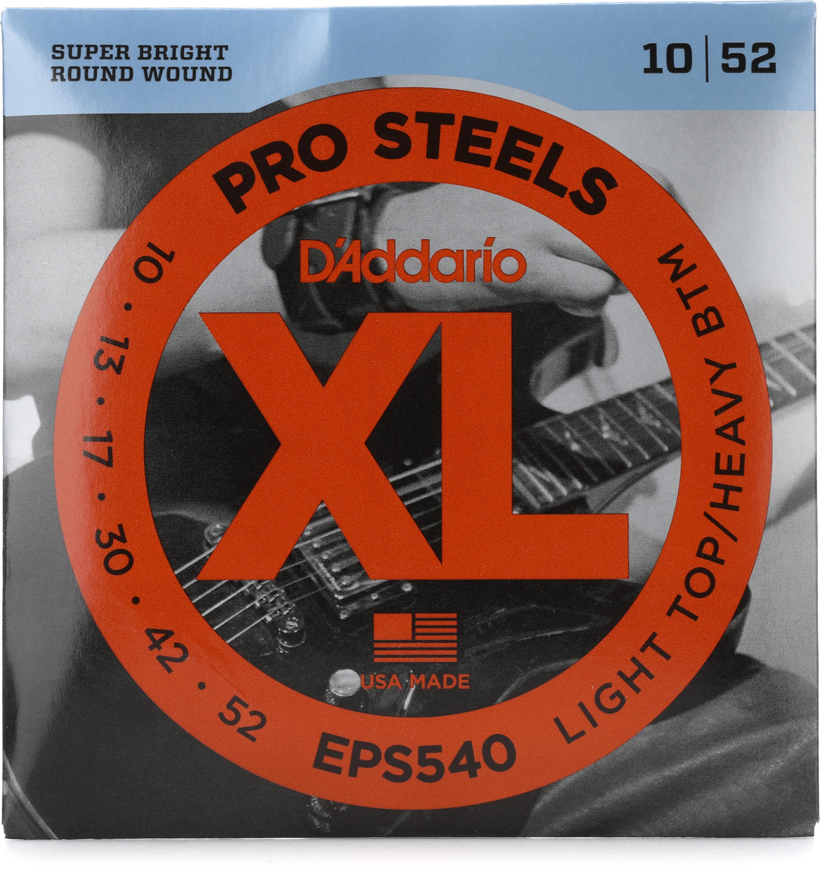 D'Addario EPS540 XL ProSteels Electric Guitar Strings - .010-.052 Light ...