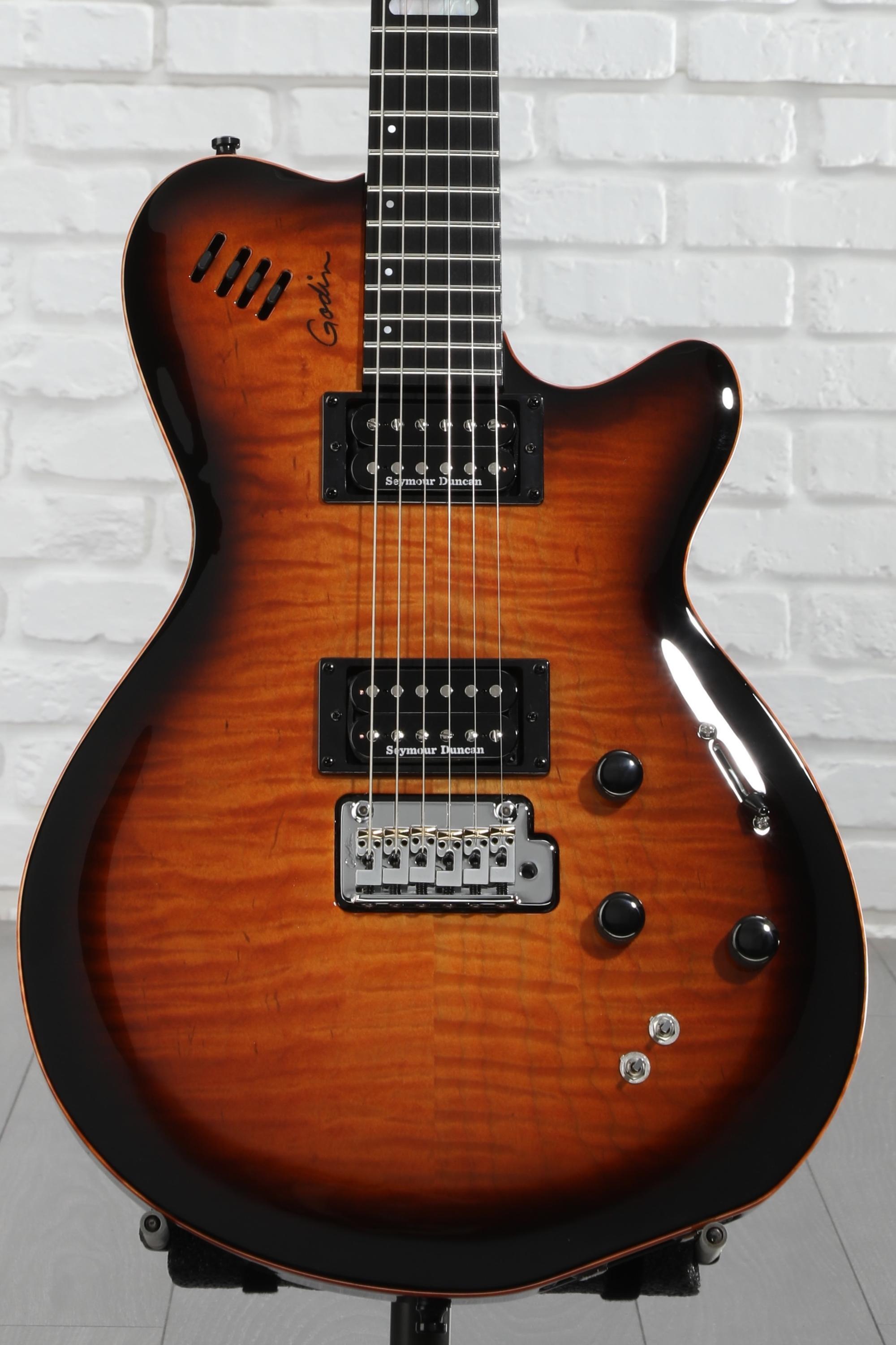 ギター Godin LGXT Cognac Burst Flame AAA Godin (024124) LGXT Cognac Burst Flame Electric Guitar with Gig