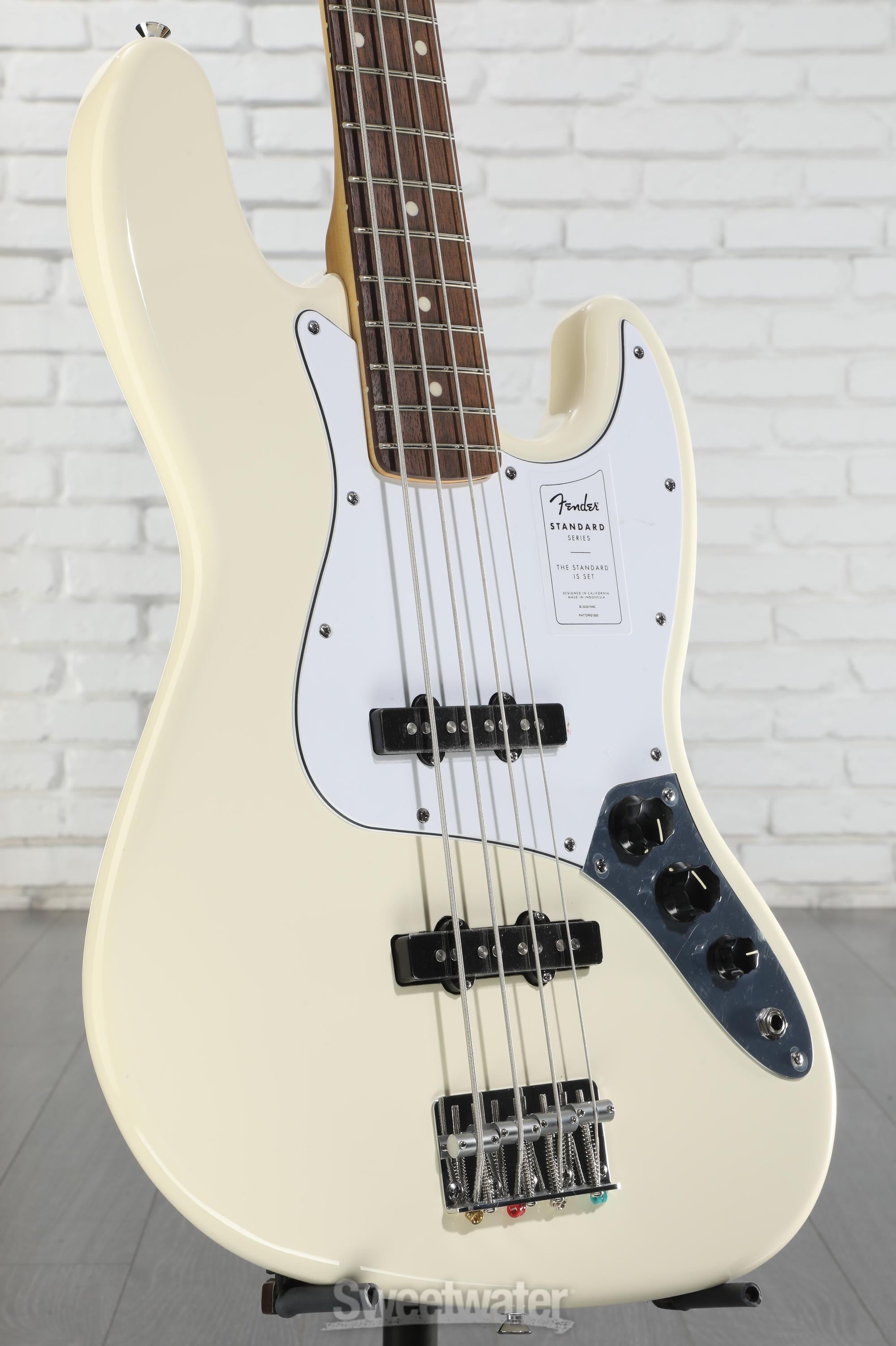 Fender Standard Jazz Bass - Olympic White, Laurel
