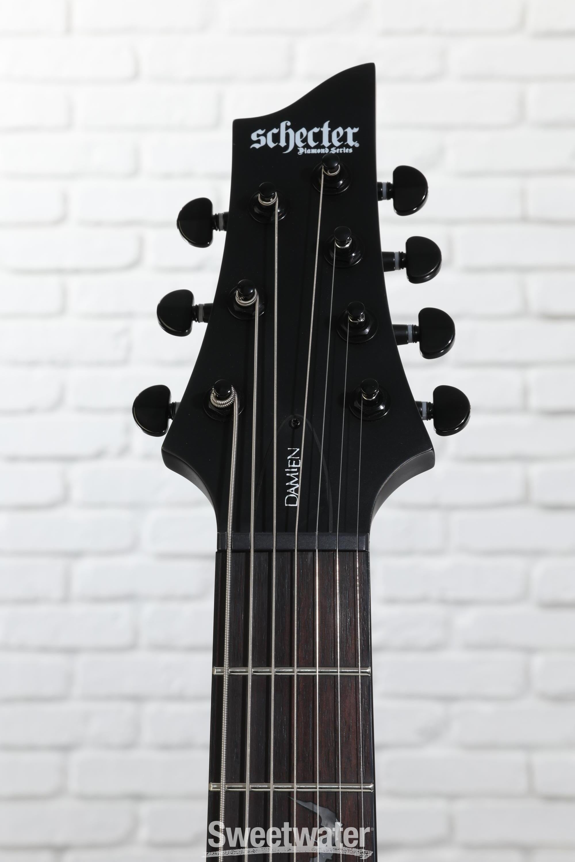 Schecter Damien-7 SBK Electric Guitar - Satin Black | Sweetwater