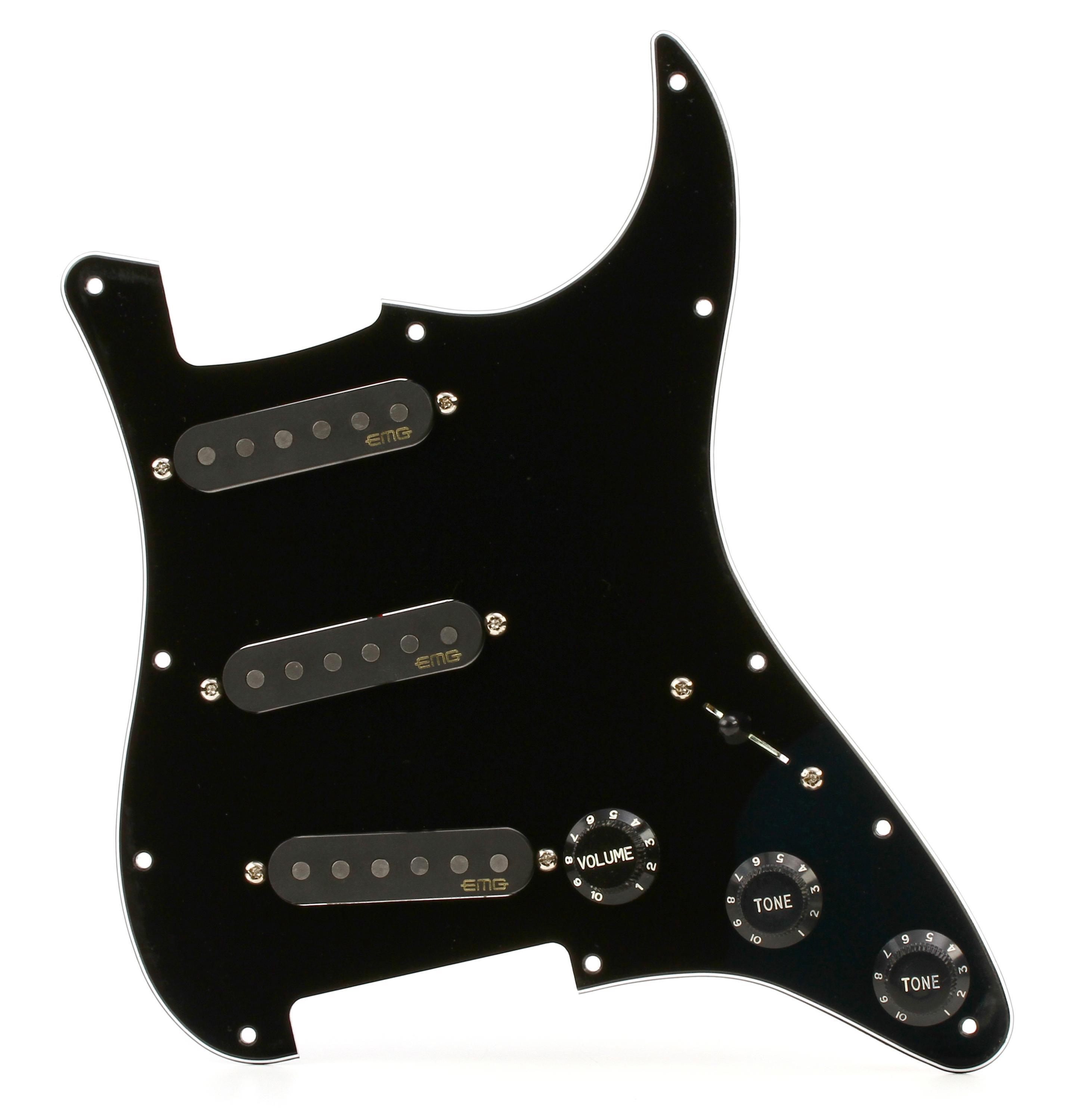 EMG RA-2 Pro Retro Active Strat Style Pre-wired Pickguard S/S/S - Black