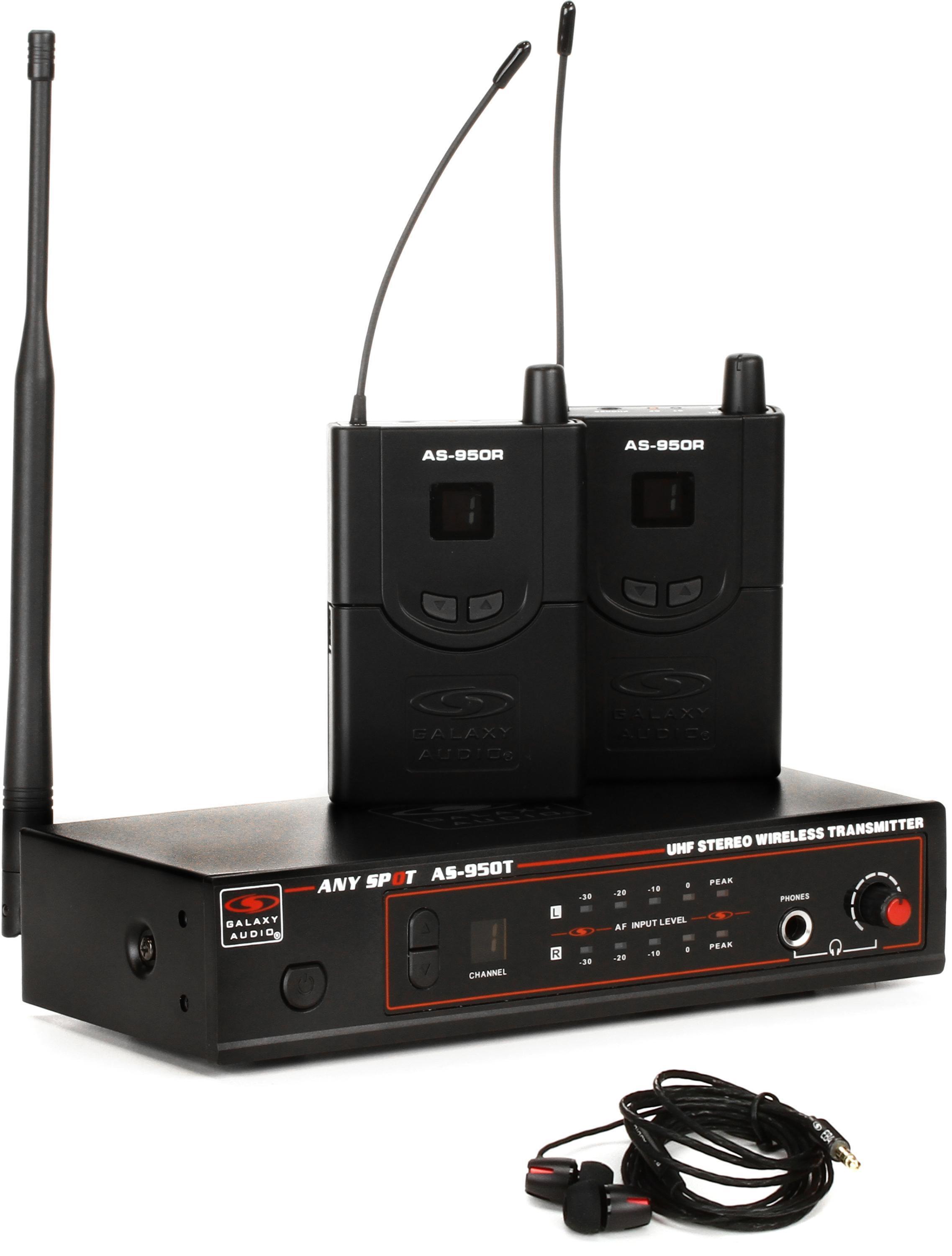 Galaxy Audio AS-950-2 Wireless In-Ear Monitor Twin Pack System P2 Band  Sweetwater