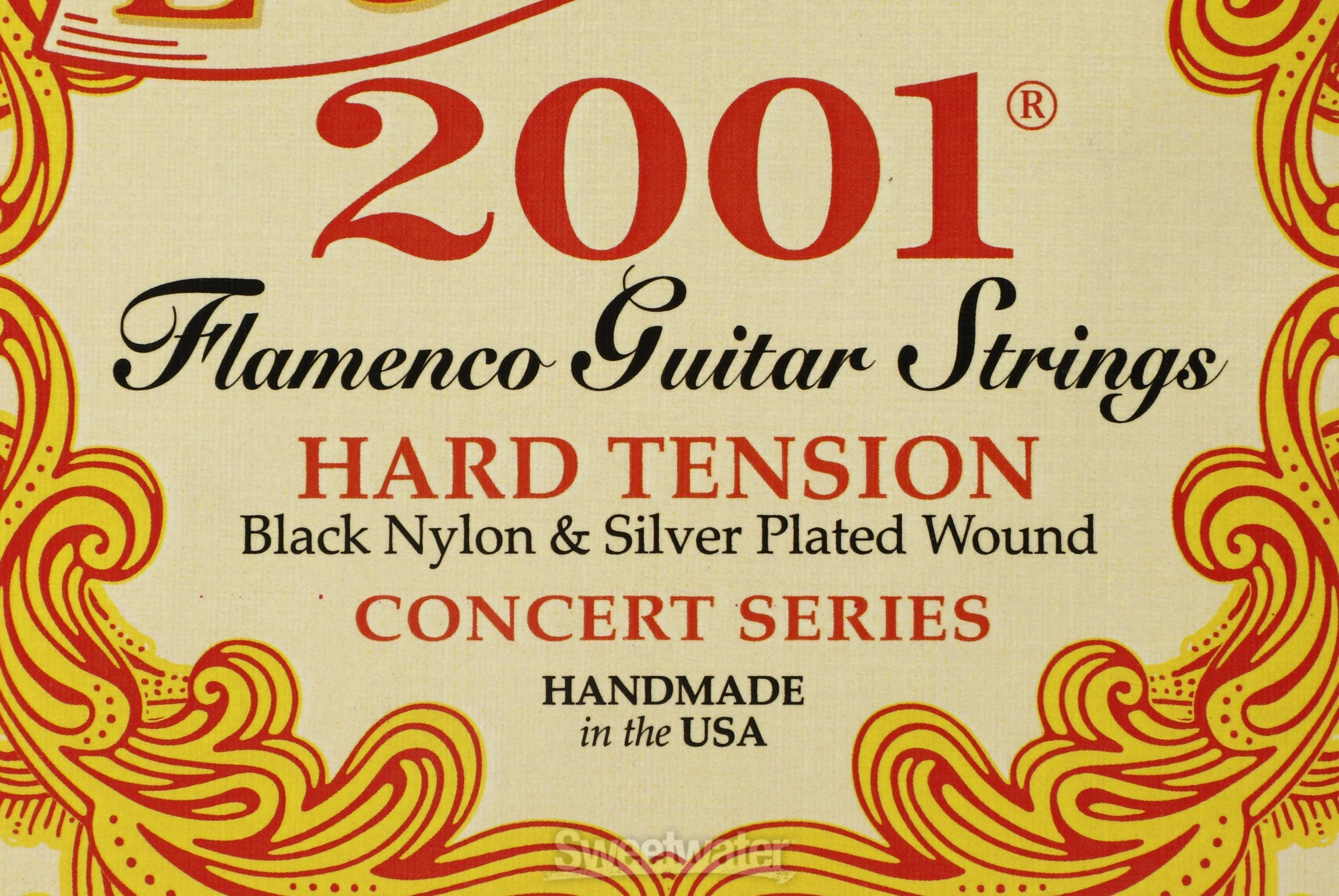 La Bella 2001 Black Nylon & Silver-plated Wound Flamenco Guitar