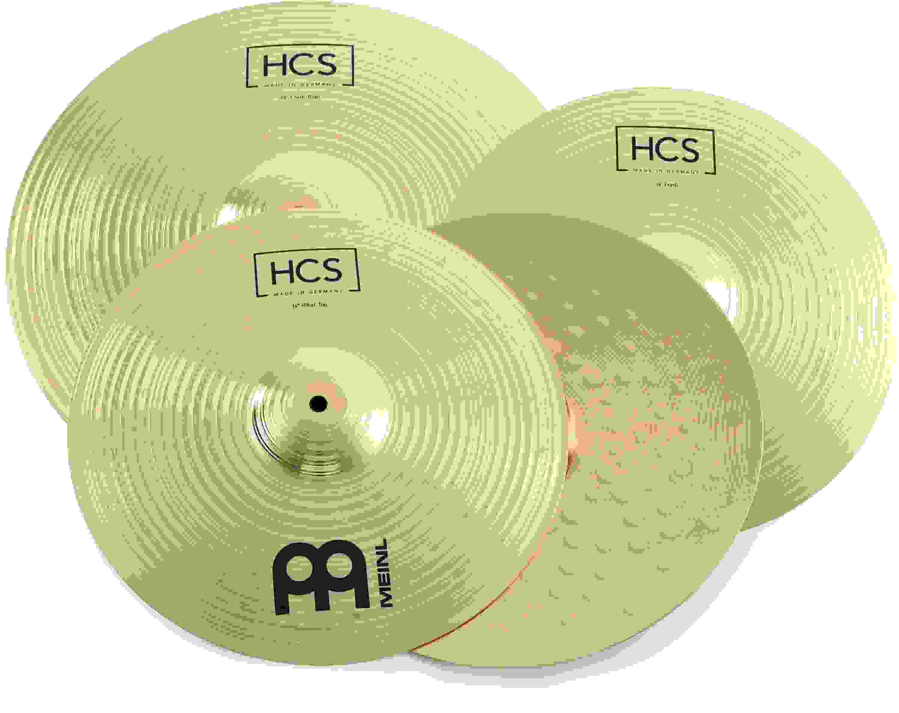 Meinl Cymbals HCS Basic Cymbal Set 3piece with Free 14inch Crash