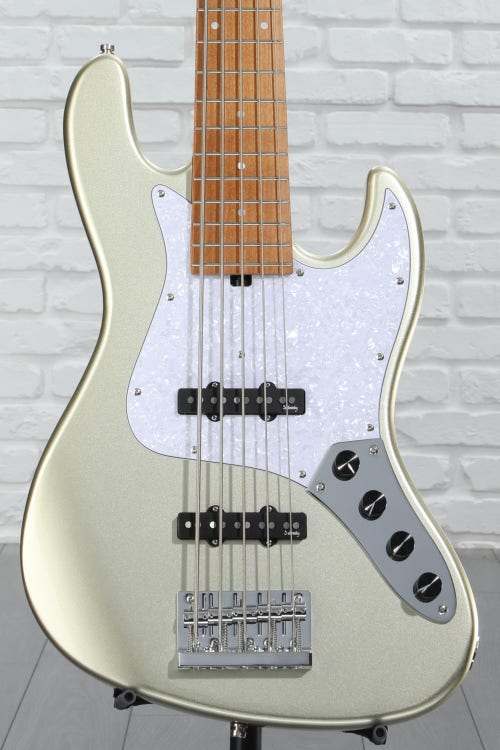 Sadowsky MetroExpress Vintage JJ 5-string Bass Guitar - Solid Champagne Metallic, Maple Fingerboard