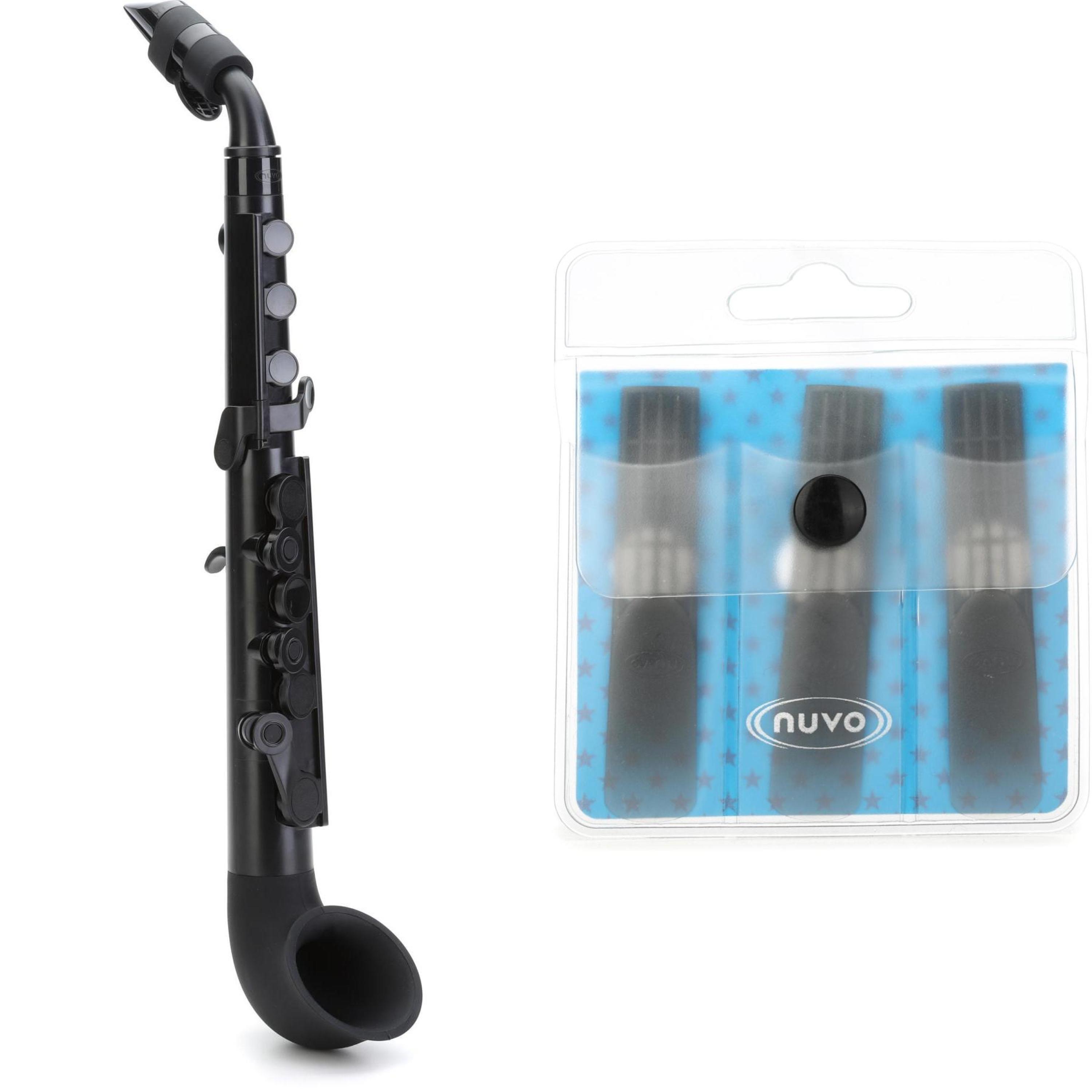 Nuvo jSax with Strength 2.0 Synthetic Reeds - Black | Sweetwater