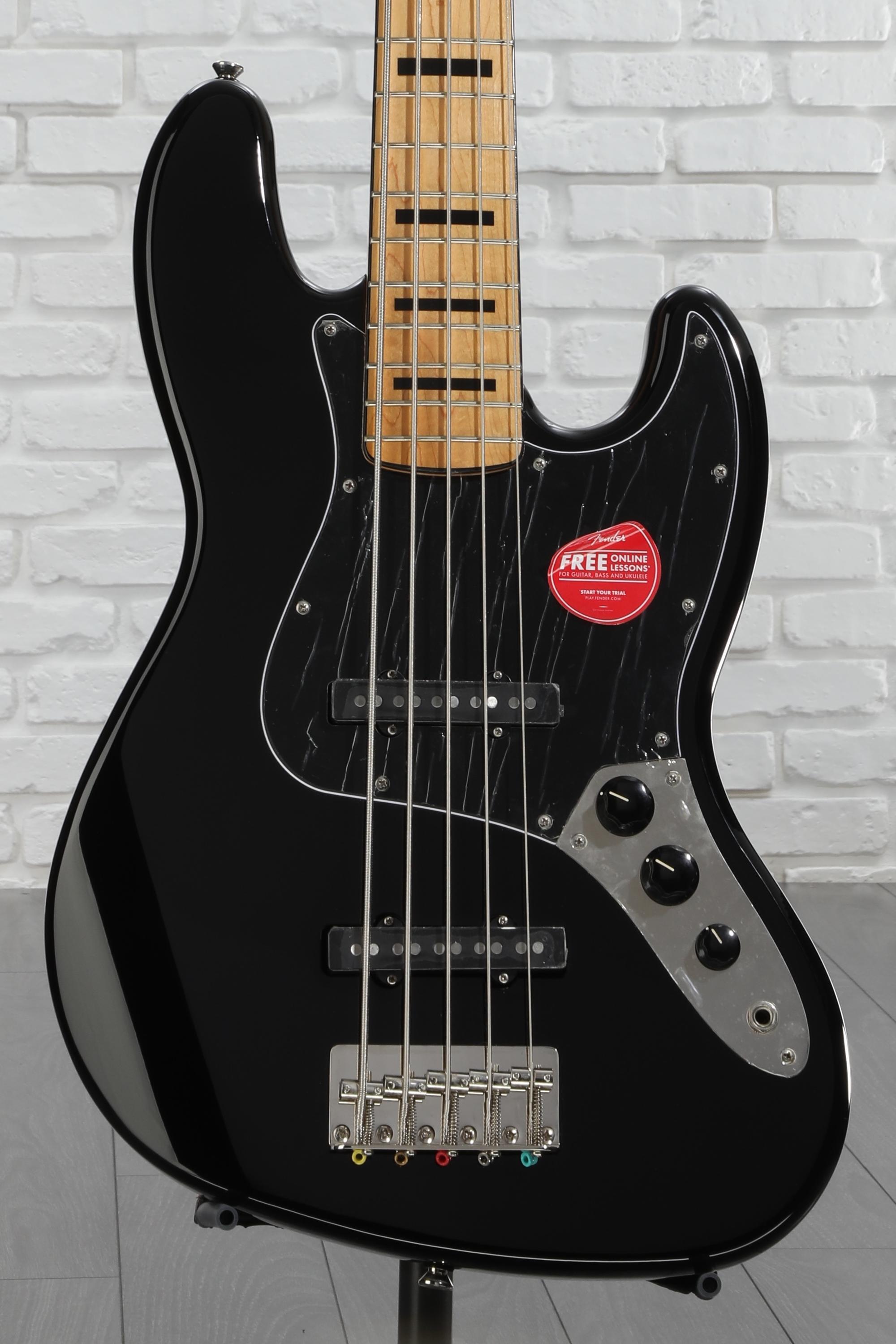 Squier Classic Vibe '70s Jazz Bass V - Black with Maple