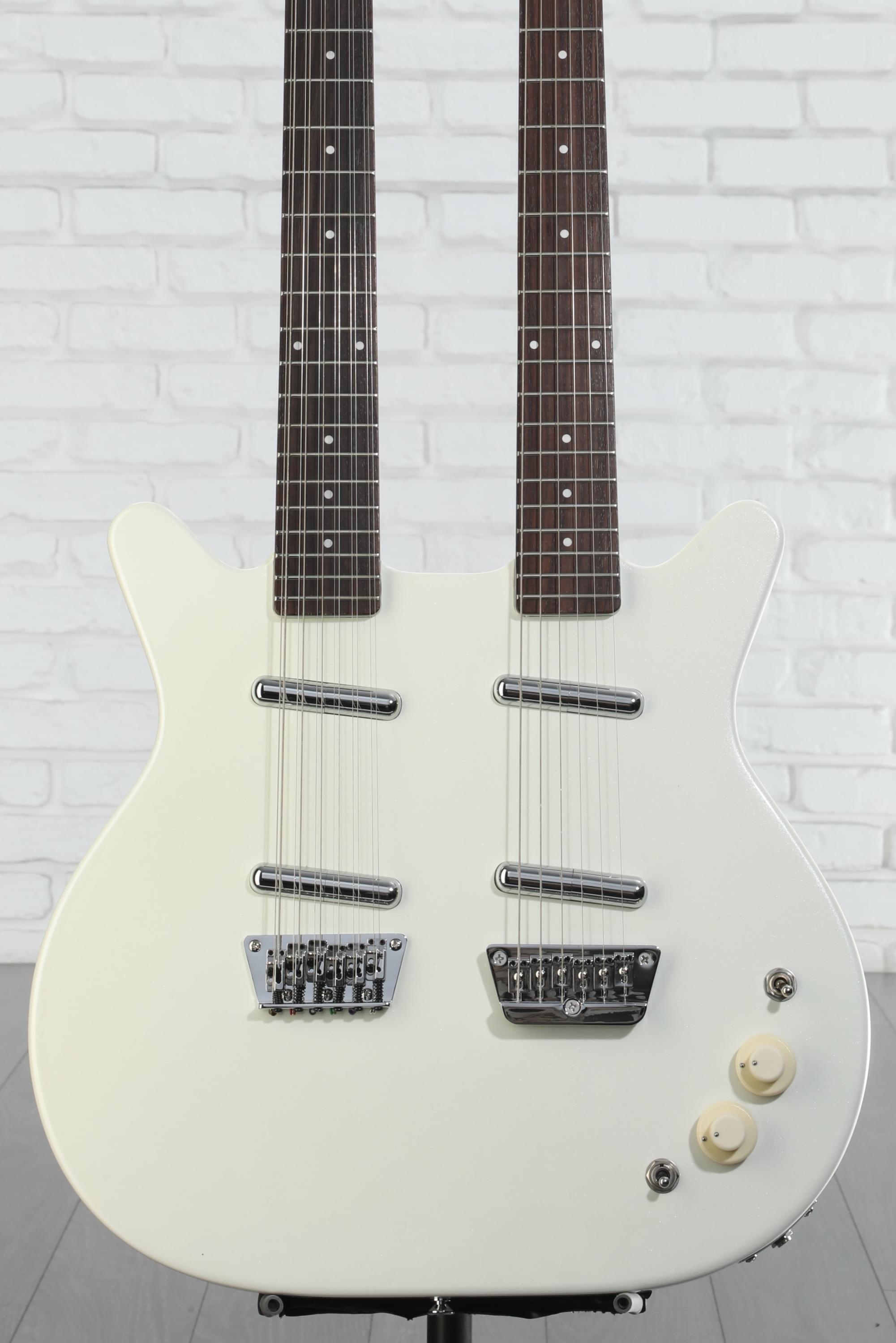 Danelectro Doubleneck Electric Guitar - White Pearl | Sweetwater