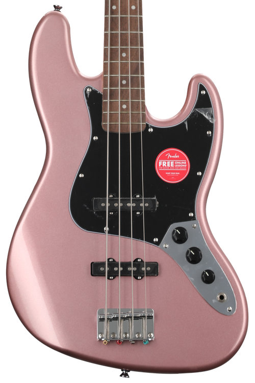 Squier Affinity Series Jazz Bass and Rumble 25 Combo Amp Bundle - Burgundy  Mist with Laurel Fingerboard