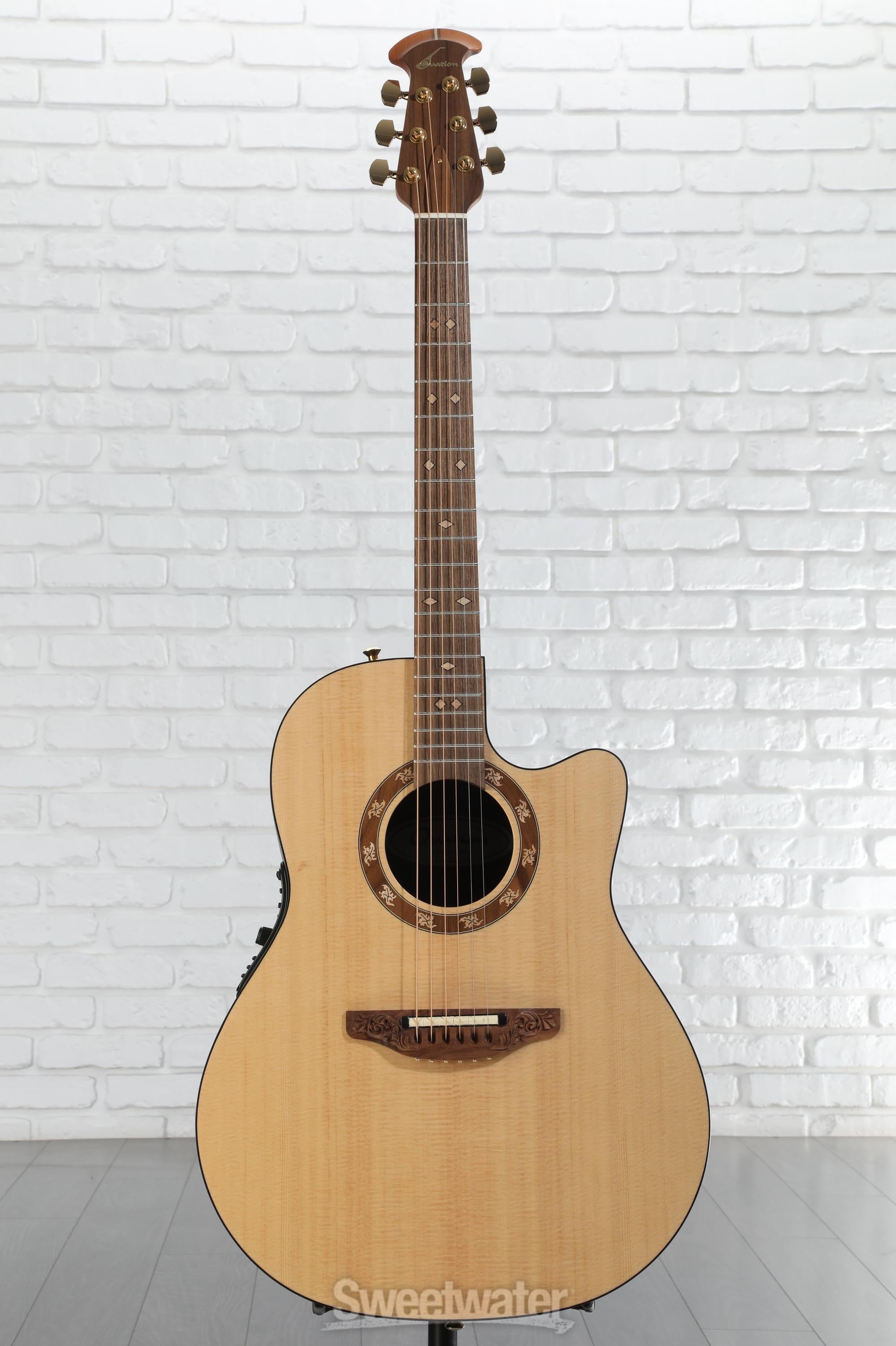 Ovation USA Legend Deep Cutaway E-Acoustic Guitar - Natural