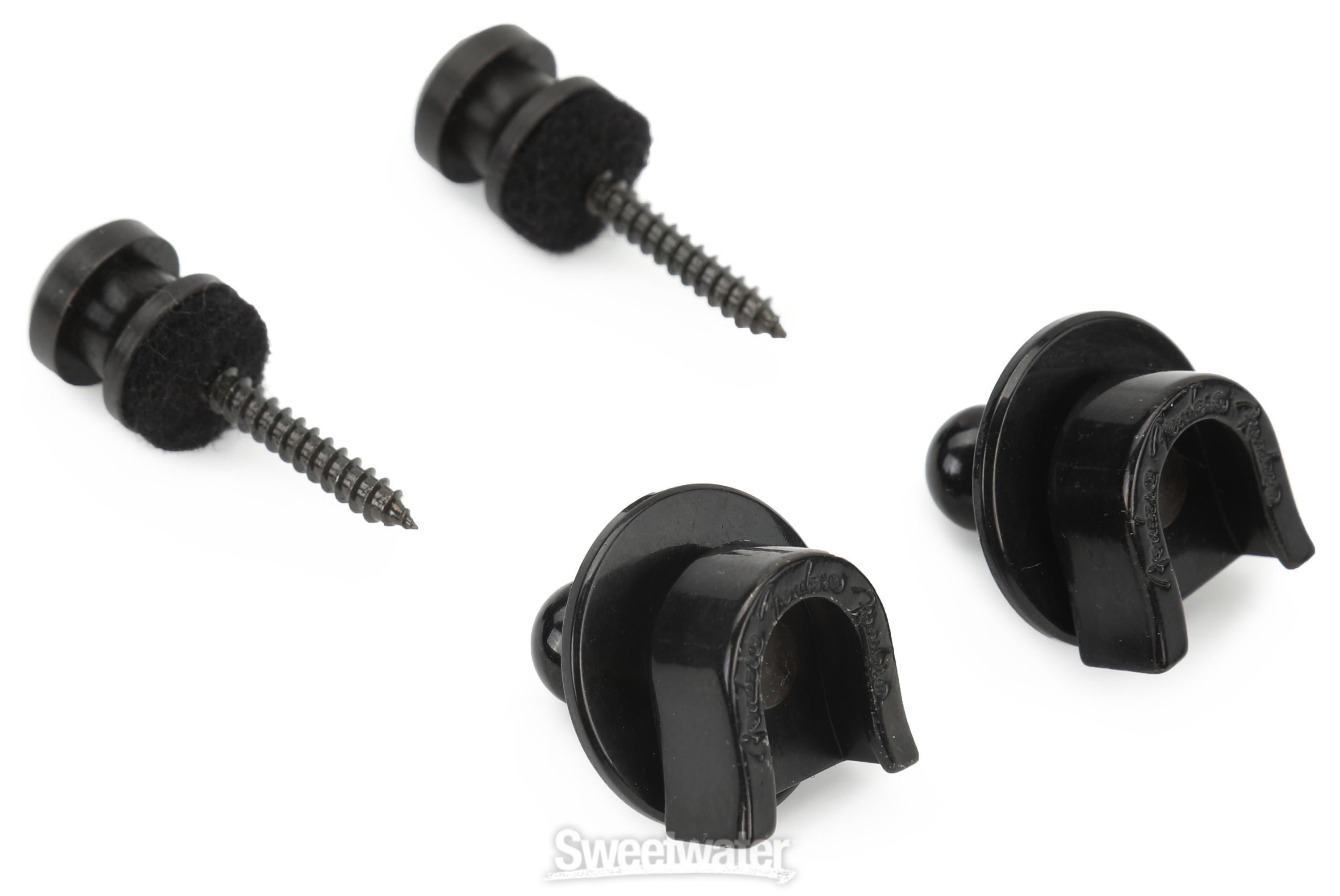 Fender Strap Locks and Buttons Set - Black | Sweetwater