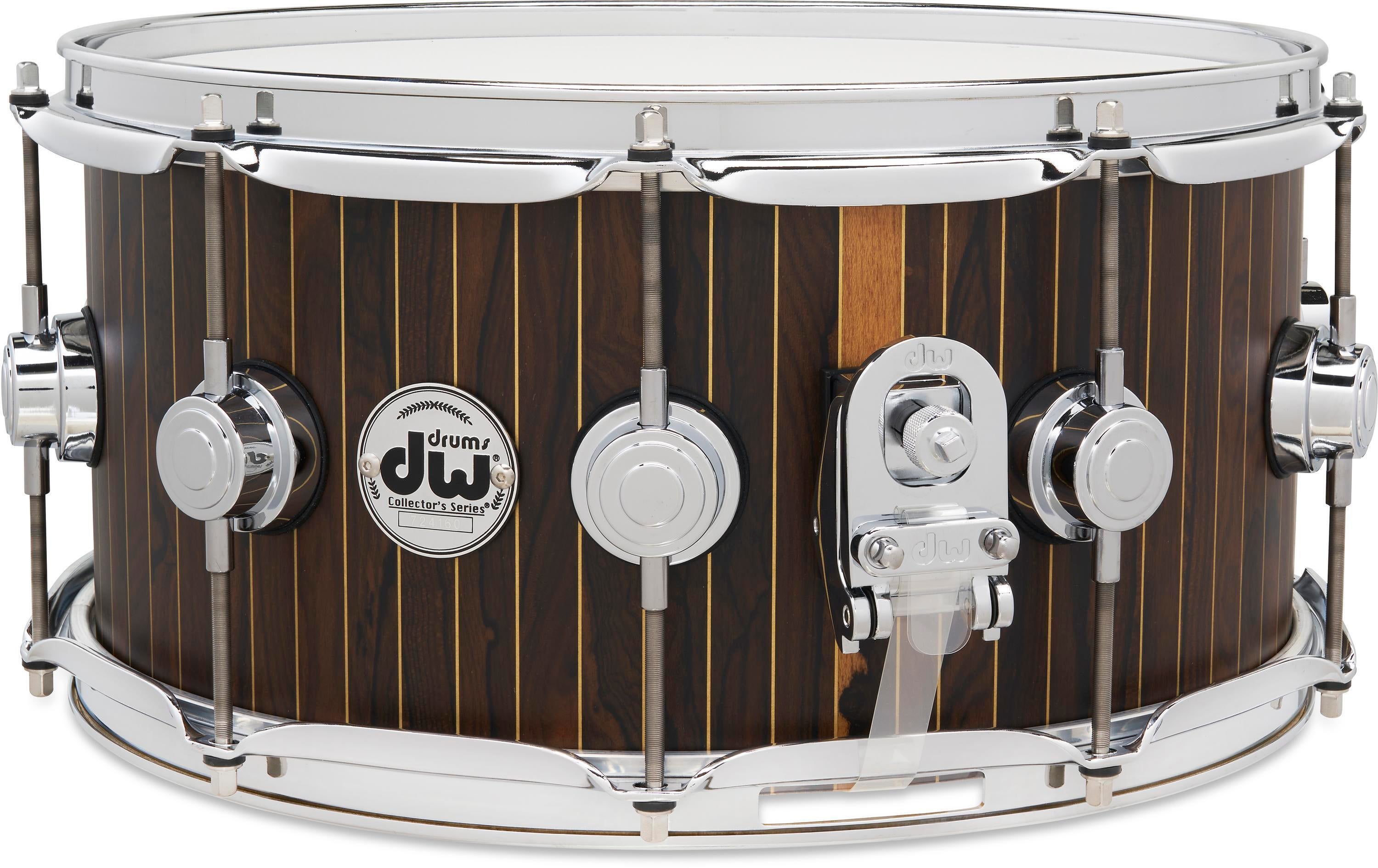 DW Limited-edition Collector's Series Maple Snare Drum - 6.5 inch x 14  inch, Brass Pinstripe Ziricote