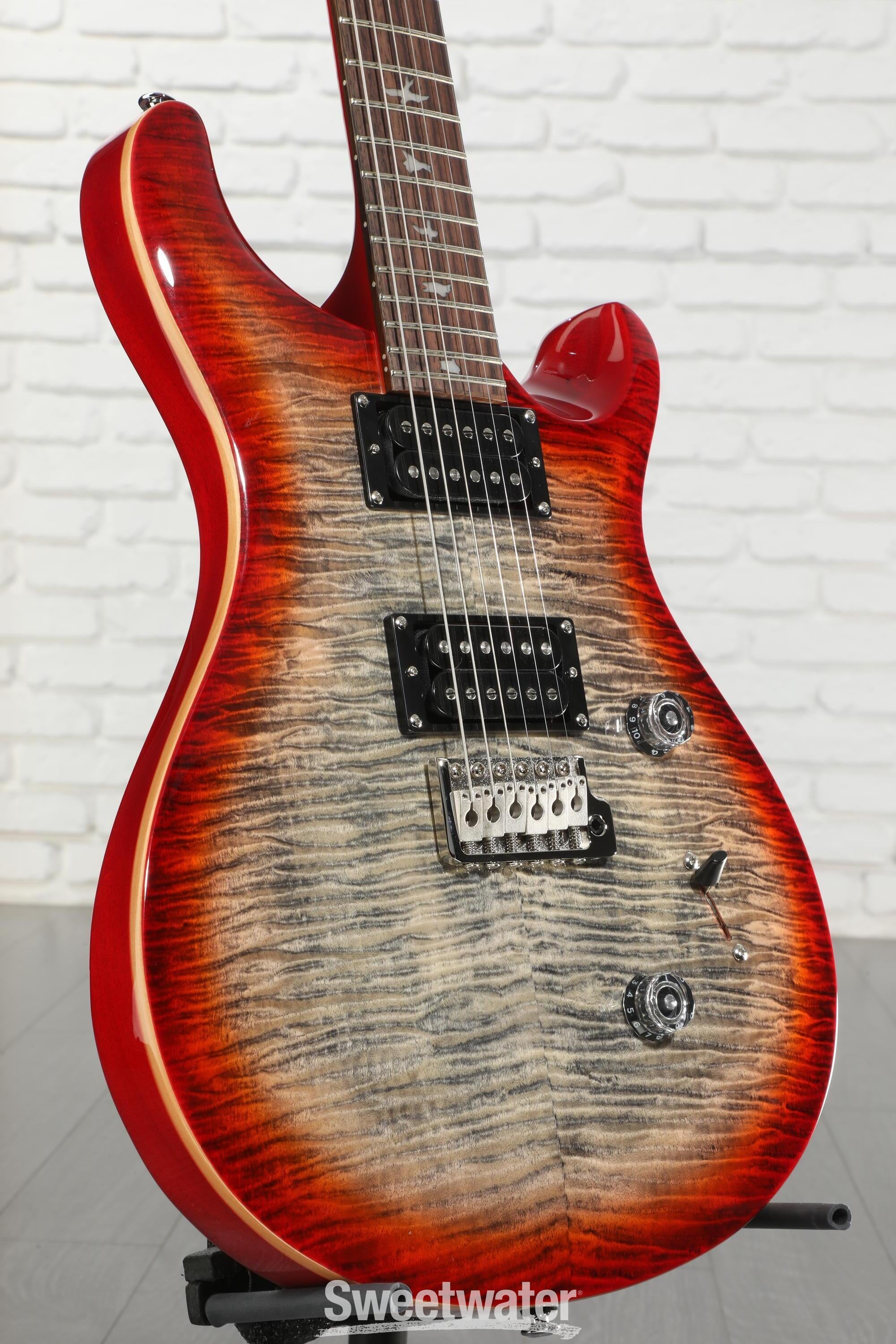 PRS SE Custom 24 Electric Guitar - Charcoal Cherry Burst | Sweetwater