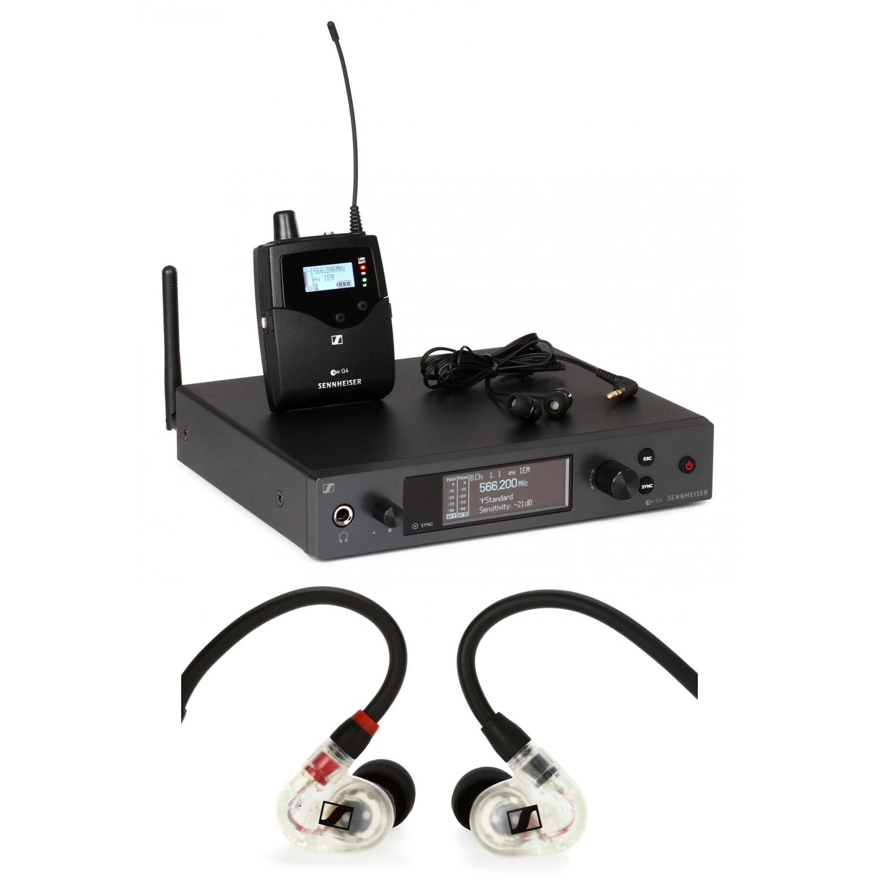 Sennheiser EW IEM G4 Wireless In-ear Monitoring System Bundle - A Band with  IE 100 Headphones