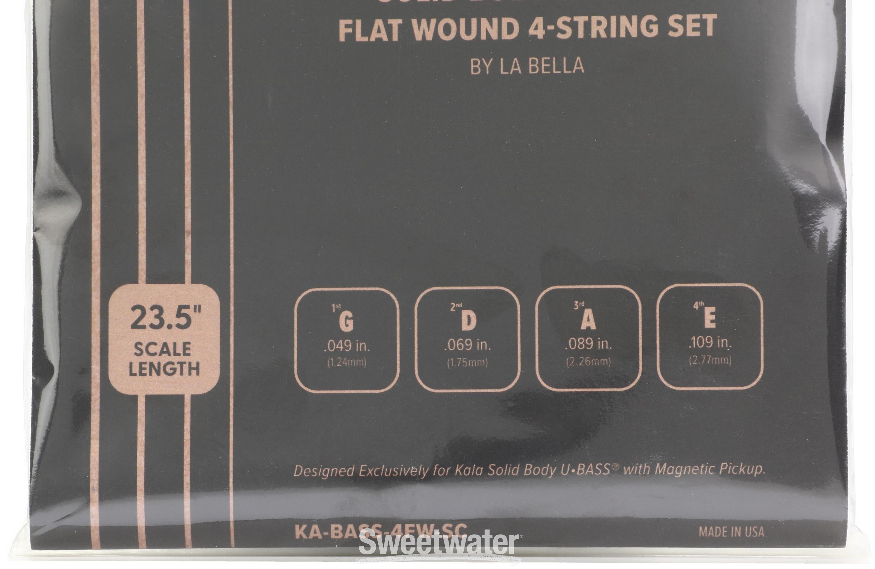 Kala Stainless Steel Solidbody U-Bass Flatwound 4-string Set - .049-.109