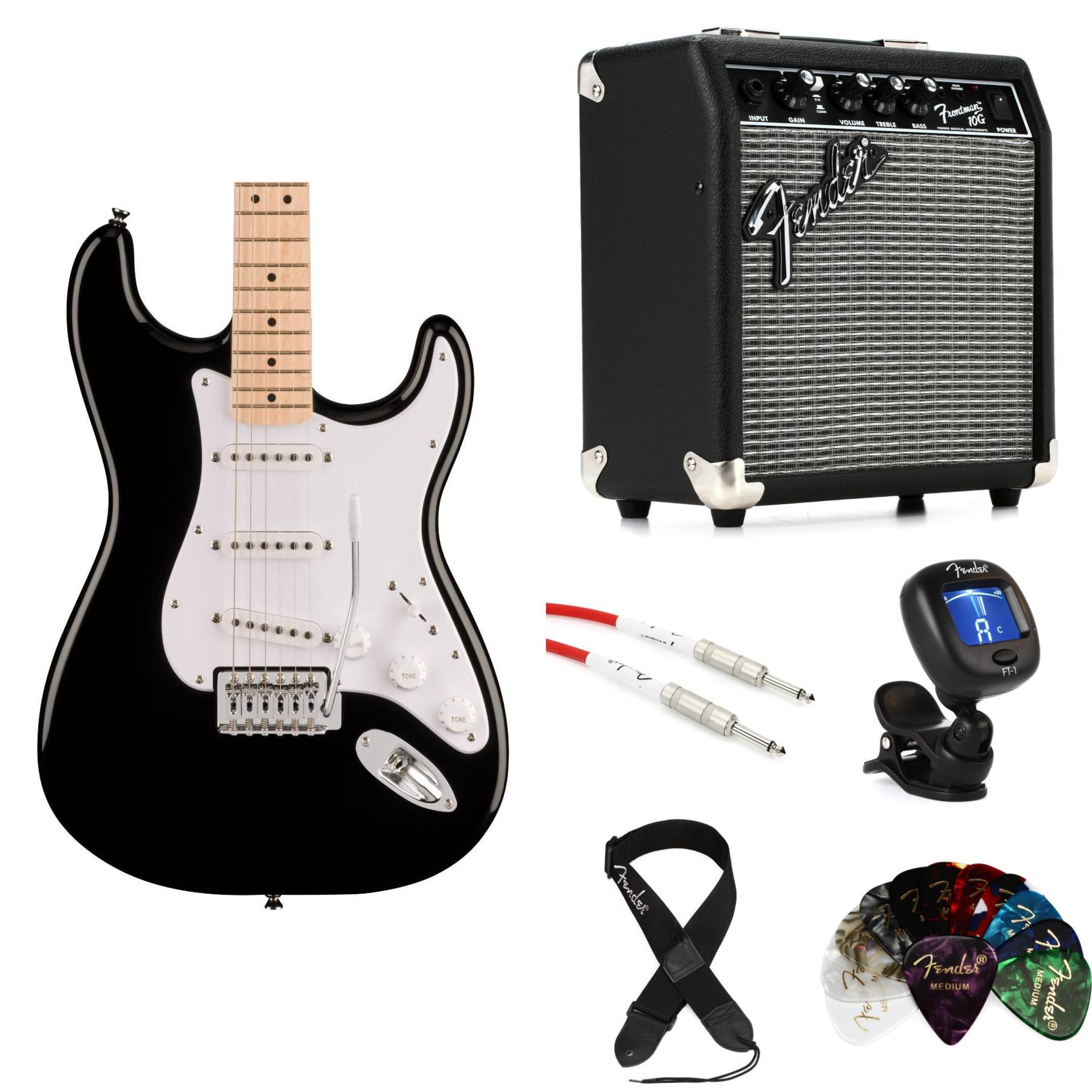 Squier Sonic Stratocaster Electric Guitar and Fender Amp Bundle