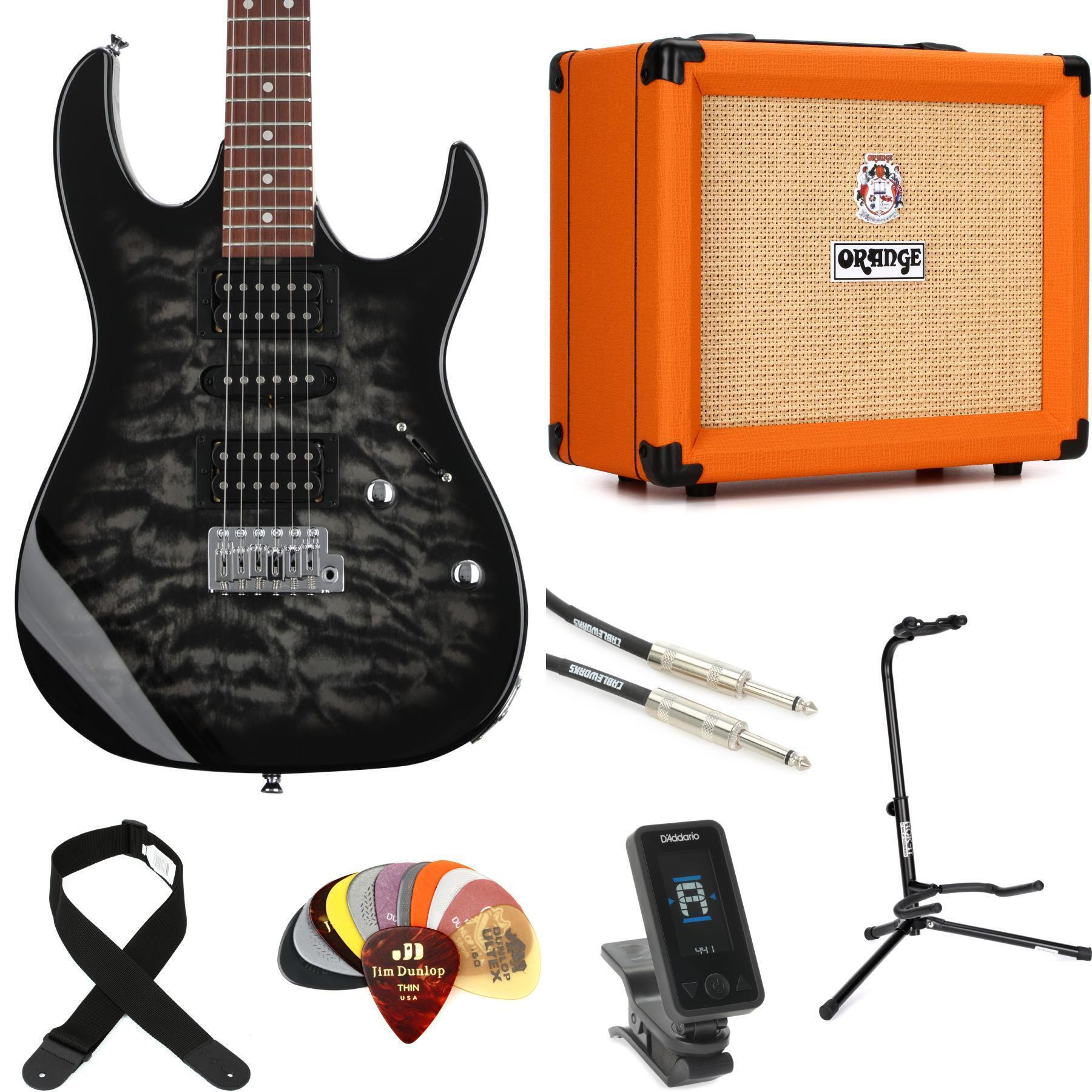 Ibanez Gio GRX70QA Electric Guitar and Orange Crush 20 Amp 