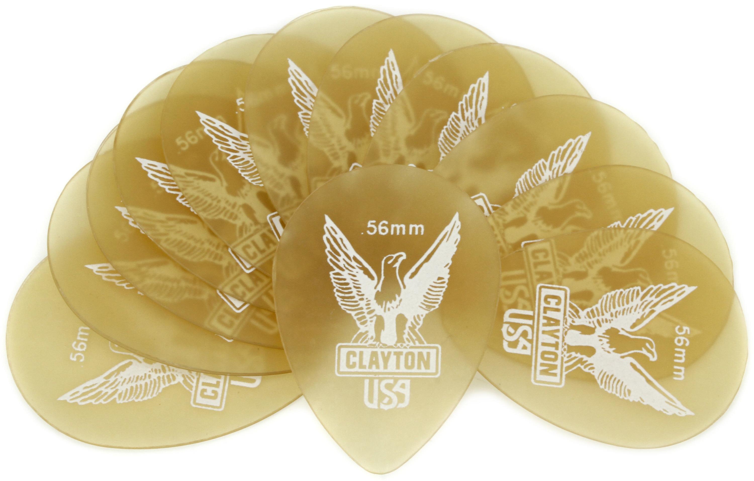 Photo of Clayton Ultem Small Teardrop Picks 12-pack .56mm