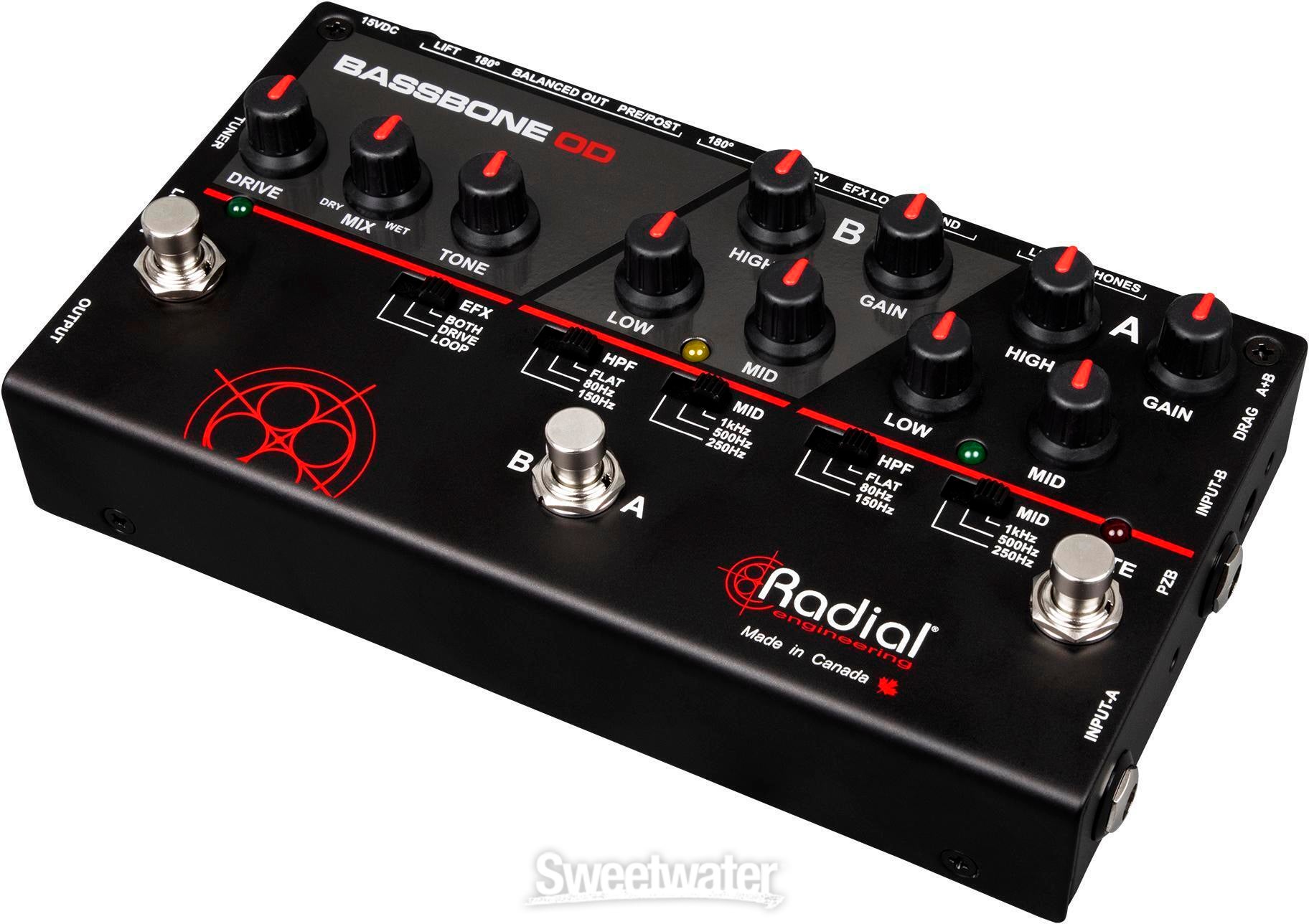 Radial Bassbone OD Bass Preamp and Overdrive Pedal | Sweetwater