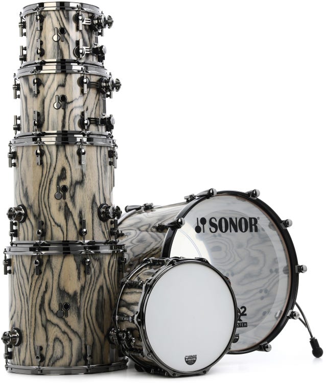 Sonor SQ2 Beech 6-piece Shell Pack - Snow Tiger