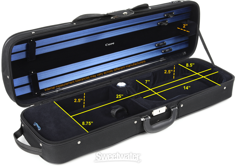 コトケラ Howard Core CC498 Oblong Violin Case - Black, 4/4 Size | Sweetwater