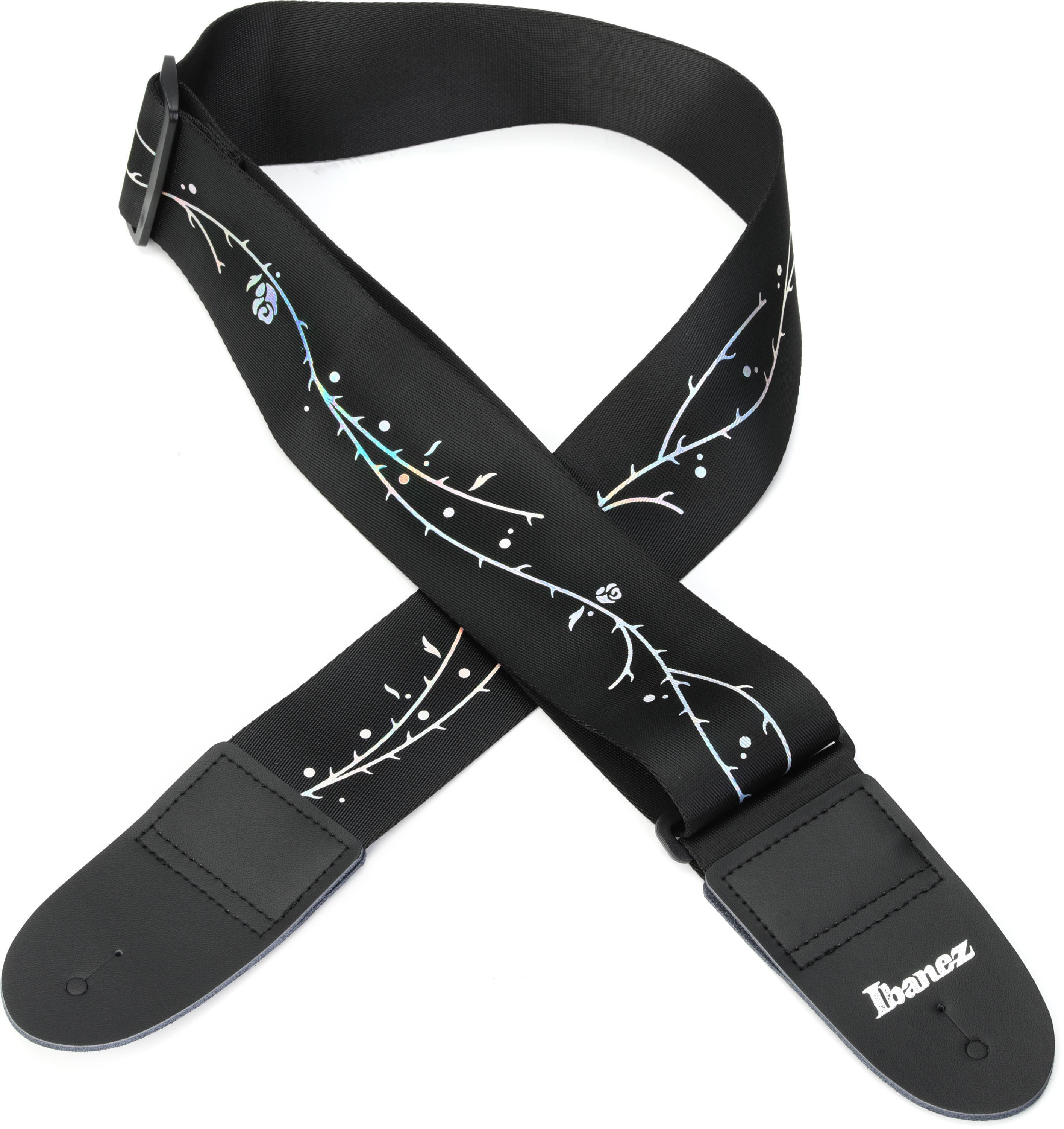 DiMarzio 2-inch Polyphia Microfiber Floral Muse Strap - Black