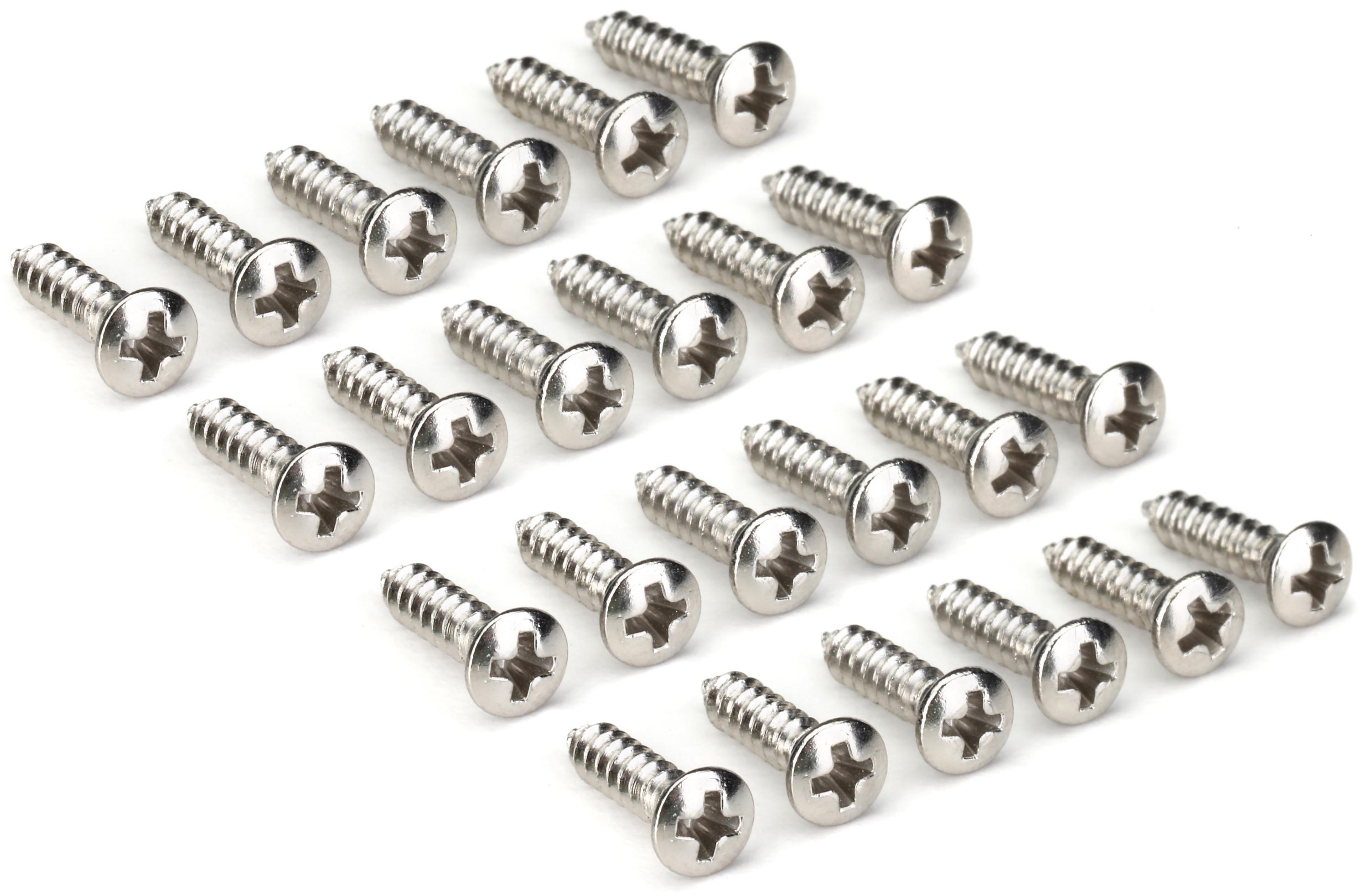 Photo of Fender Pickguard/Control Plate Mounting Screws - Chrome (Set of 24)