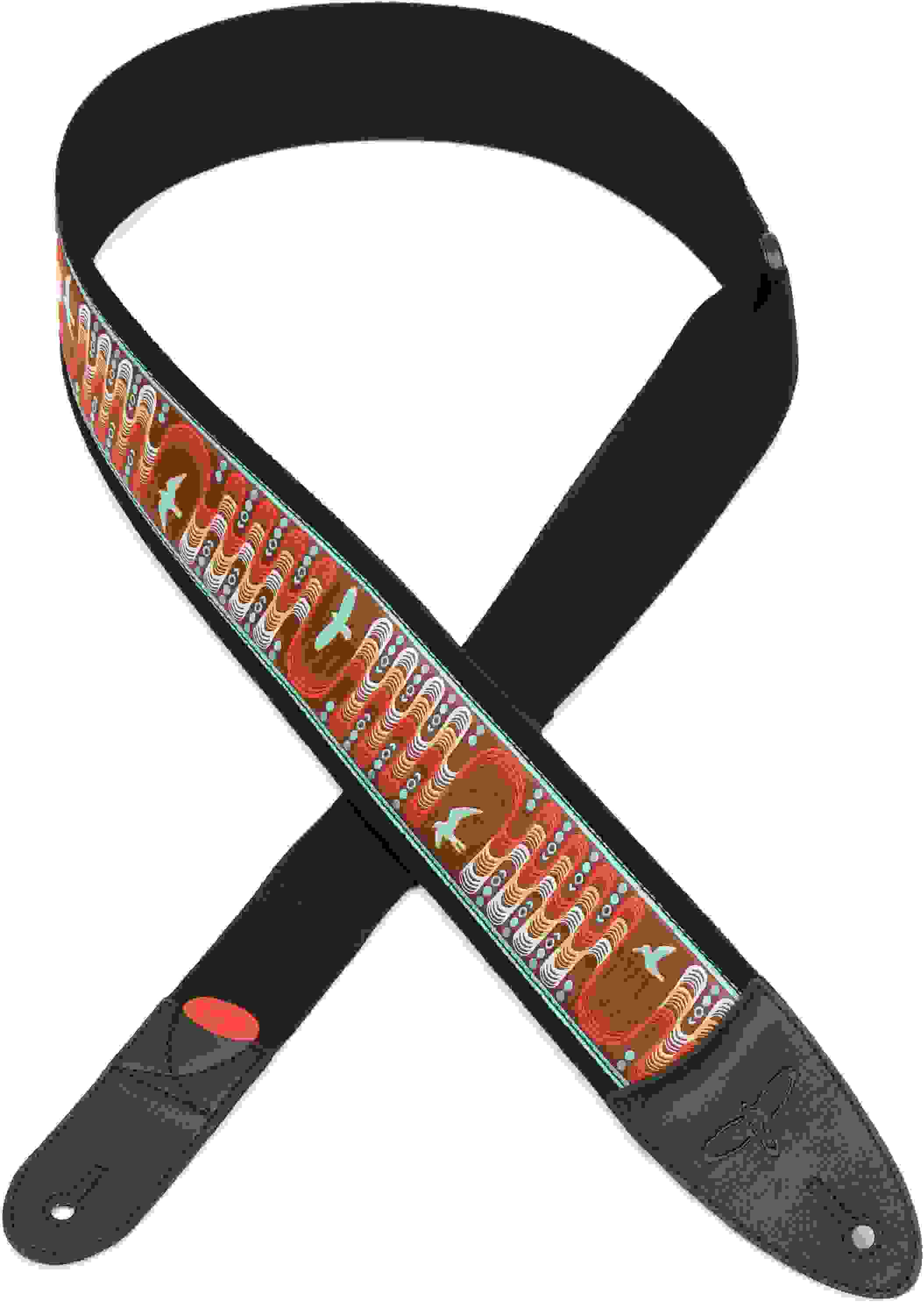 PRS Padded Guitar Strap with FLASH Custom Jacquard Bird Wavelength - Orange