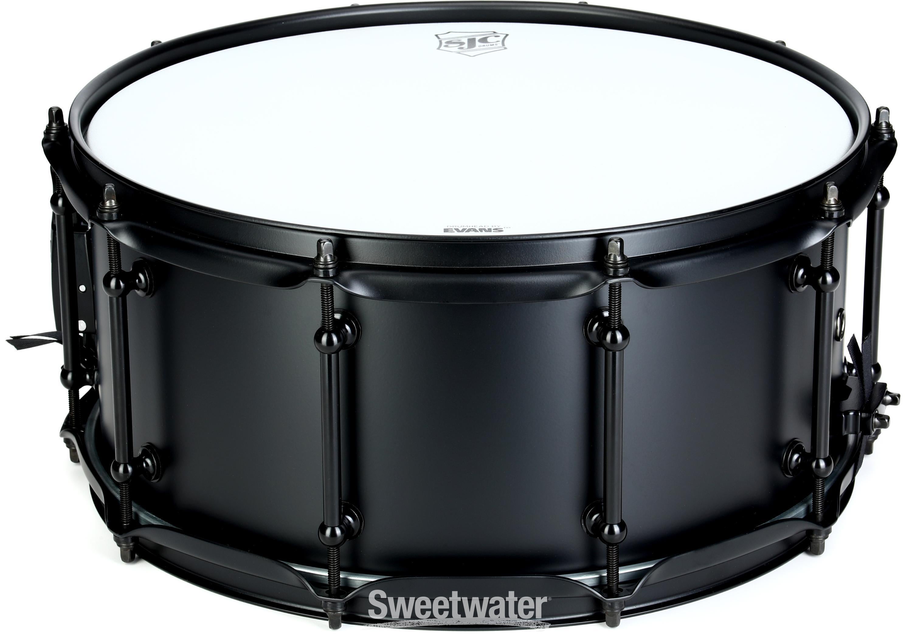 SJC Custom Drums Alpha Steel Snare Drum - 6.5 x 14-inch - Flat Black