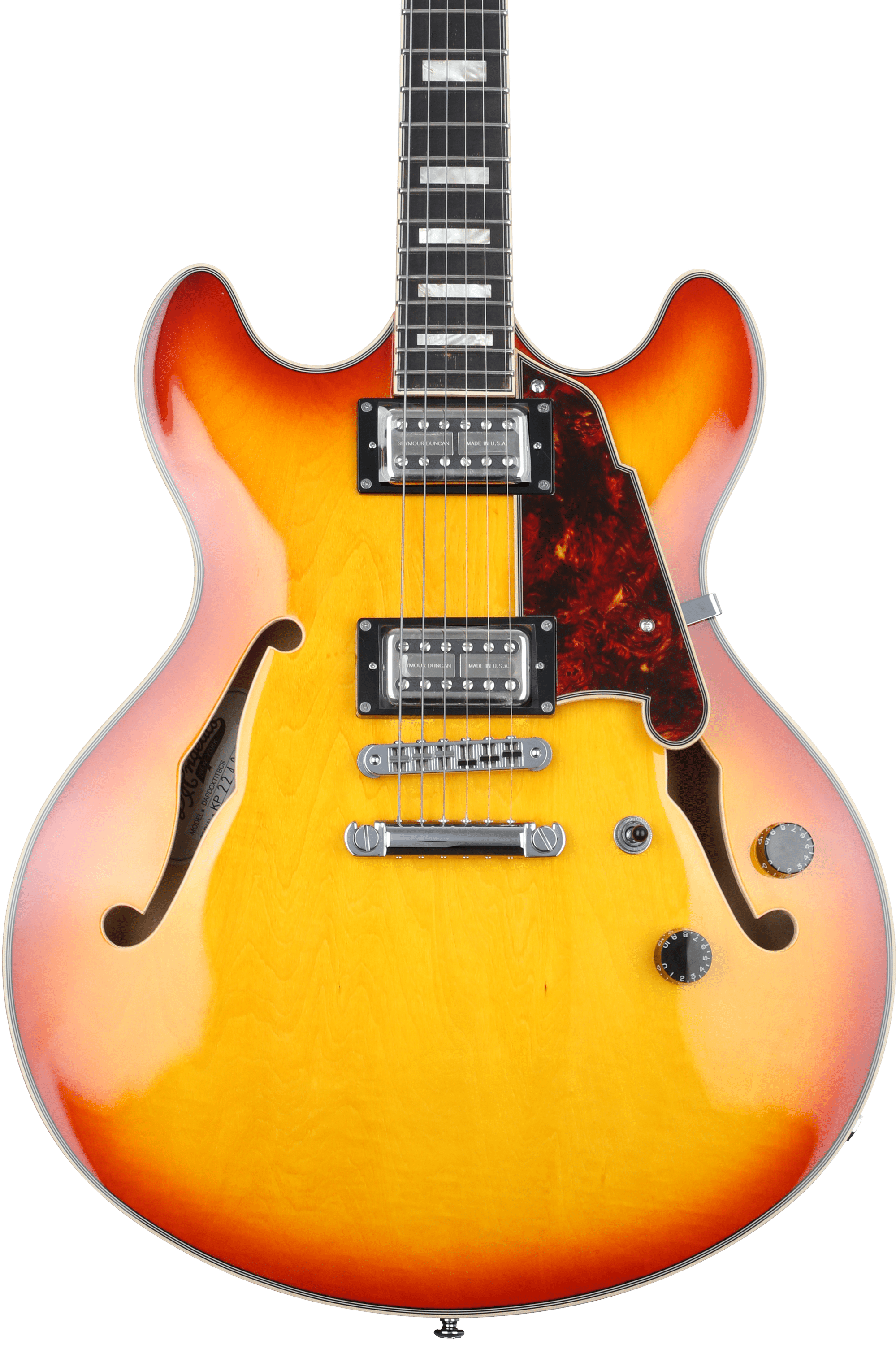 D'Angelico Premier DC XT Semi-hollowbody Electric Guitar Iced Tea Burst,  Sweetwater Exclusive