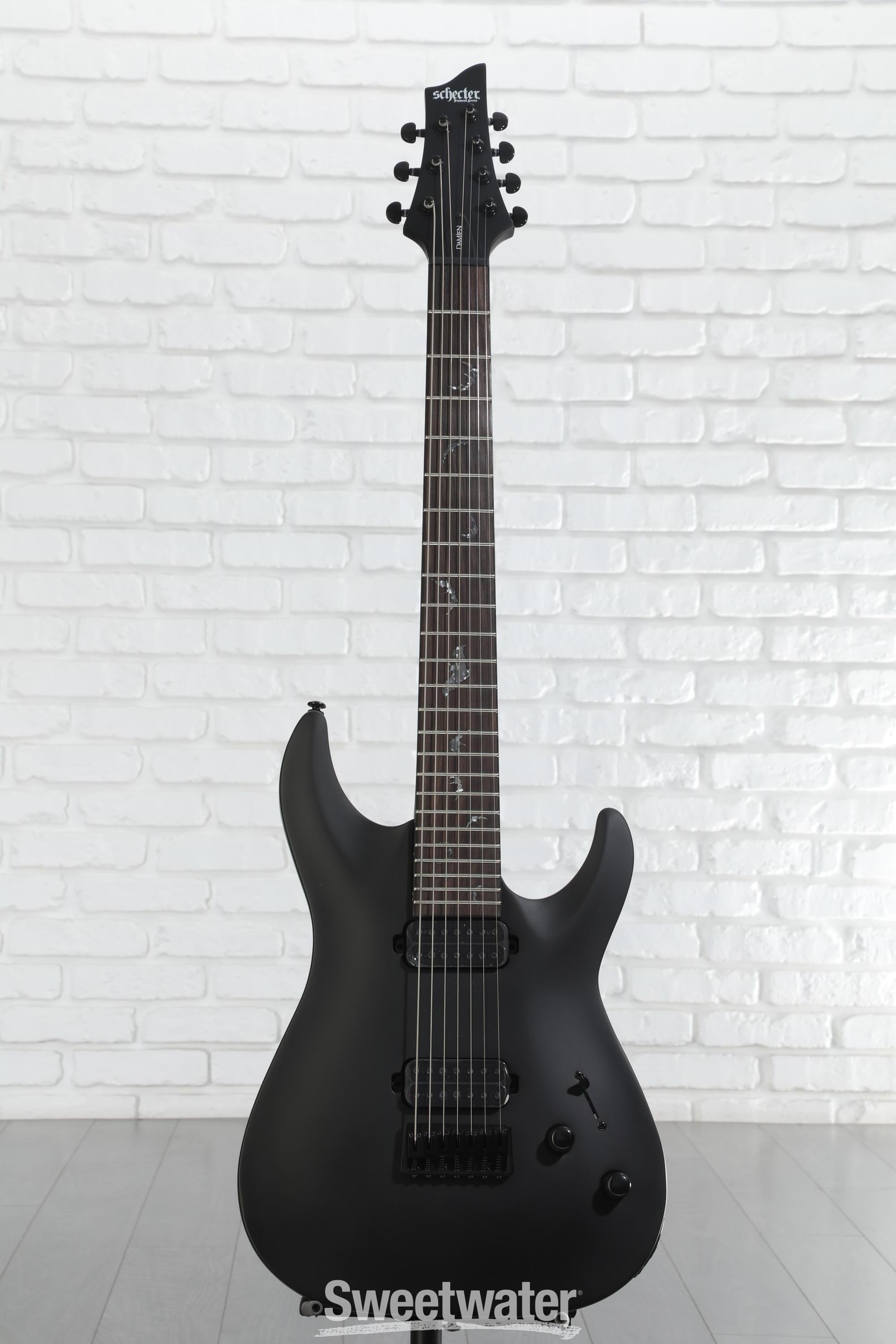 Schecter Damien-7 SBK Electric Guitar - Satin Black | Sweetwater