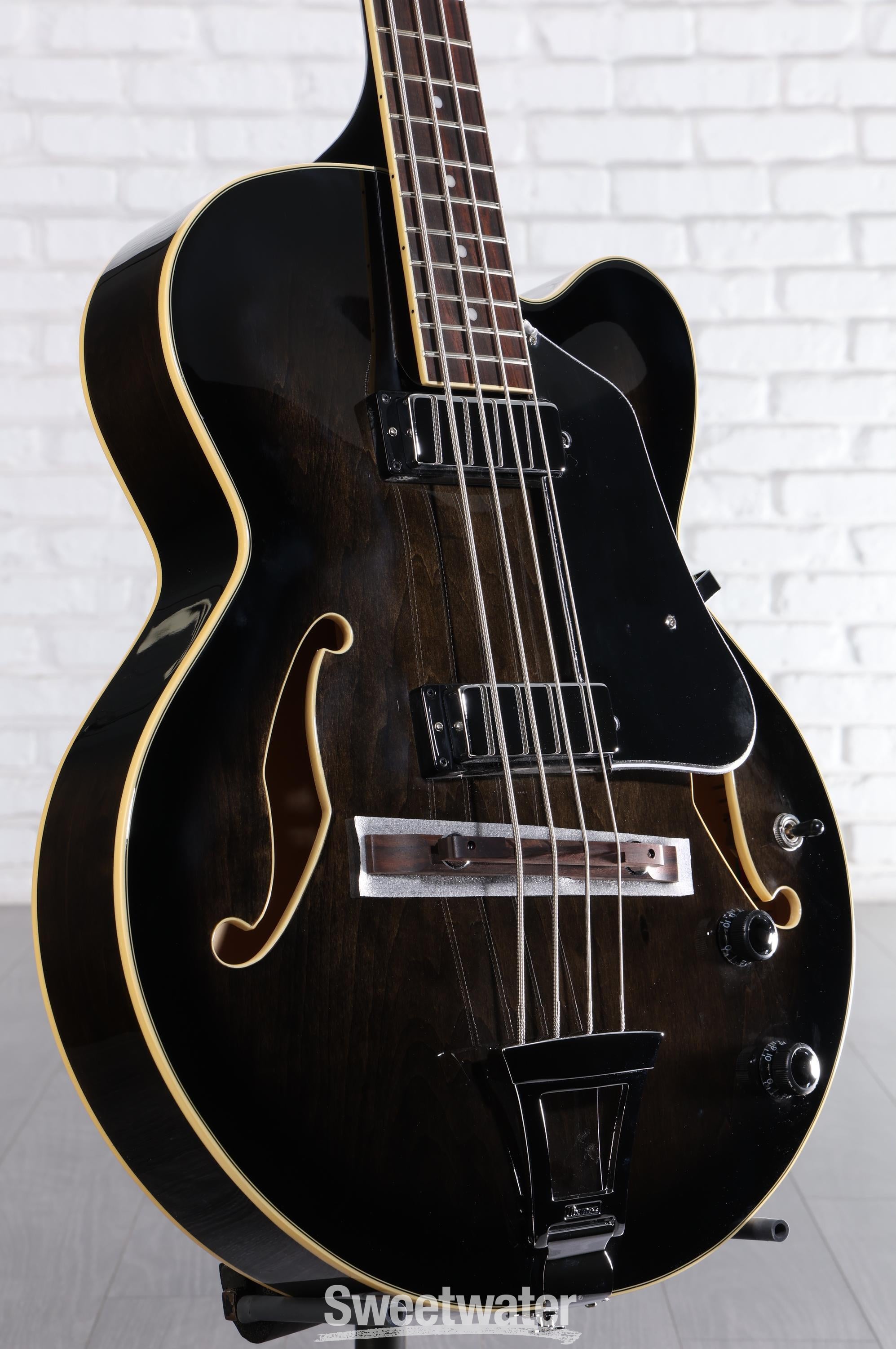 Photo of Ibanez Artcore AFB200 Hollowbody Bass Guitar - Transparent Black Sunburst