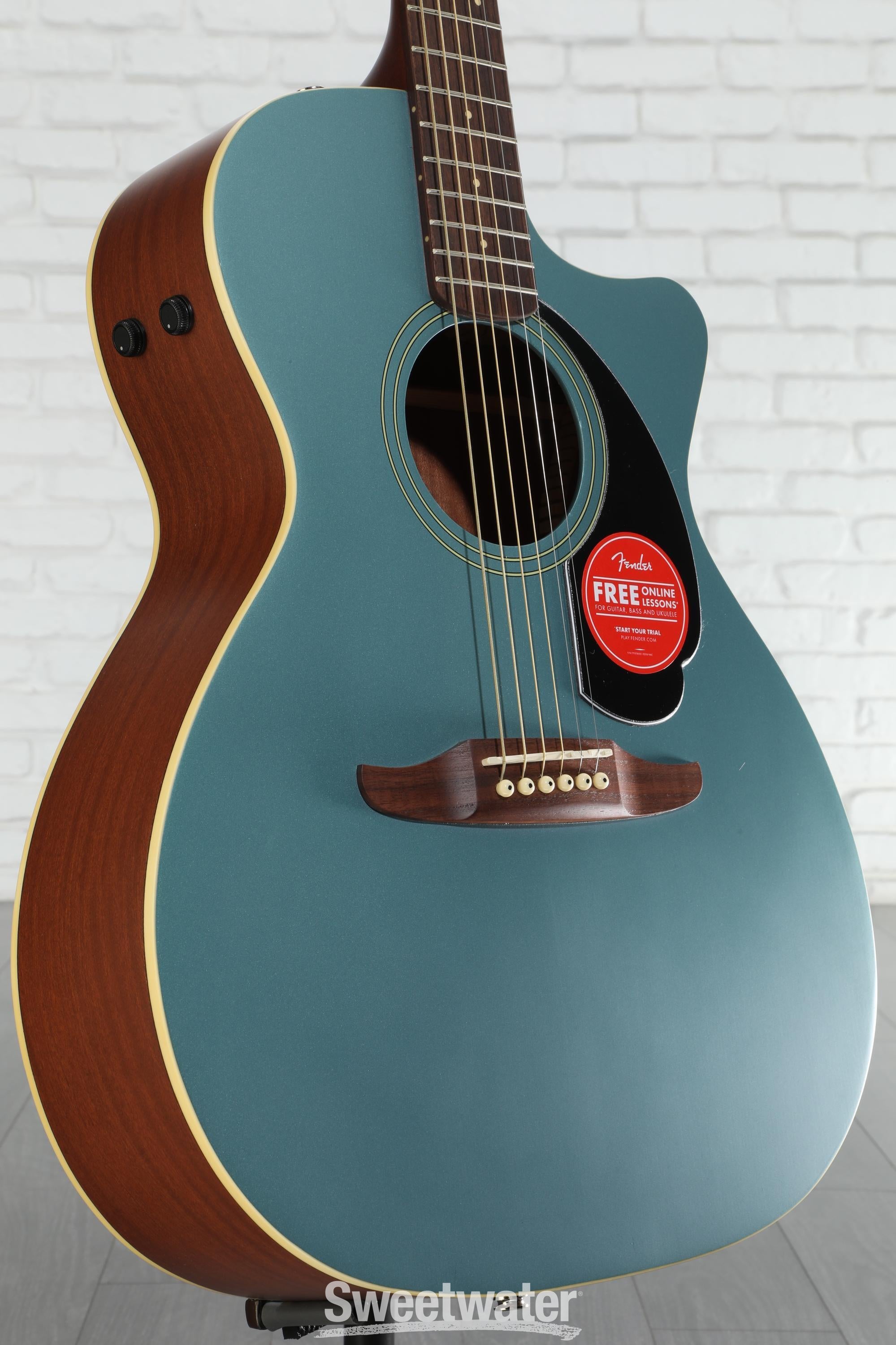 ギター Fender Newporter Player (Tidepool) Fender Newporter Player Acoustic Electric Guitar - Tidepool