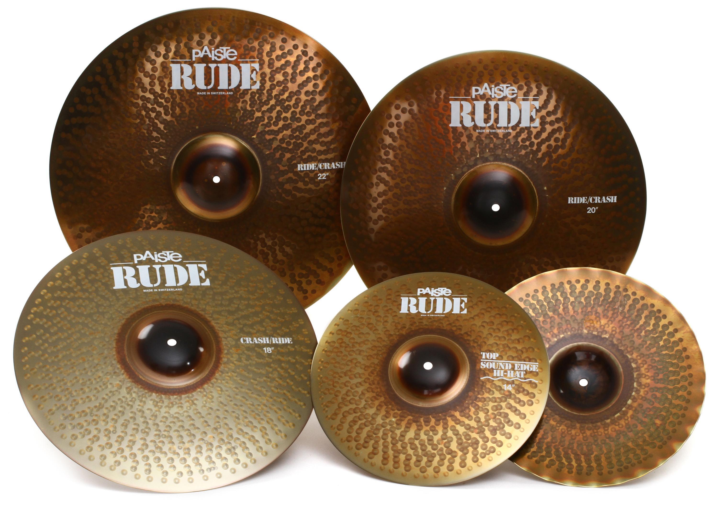 Paiste RUDE Cymbal Set - 14/20/22 inch - with Free 18 inch Crash