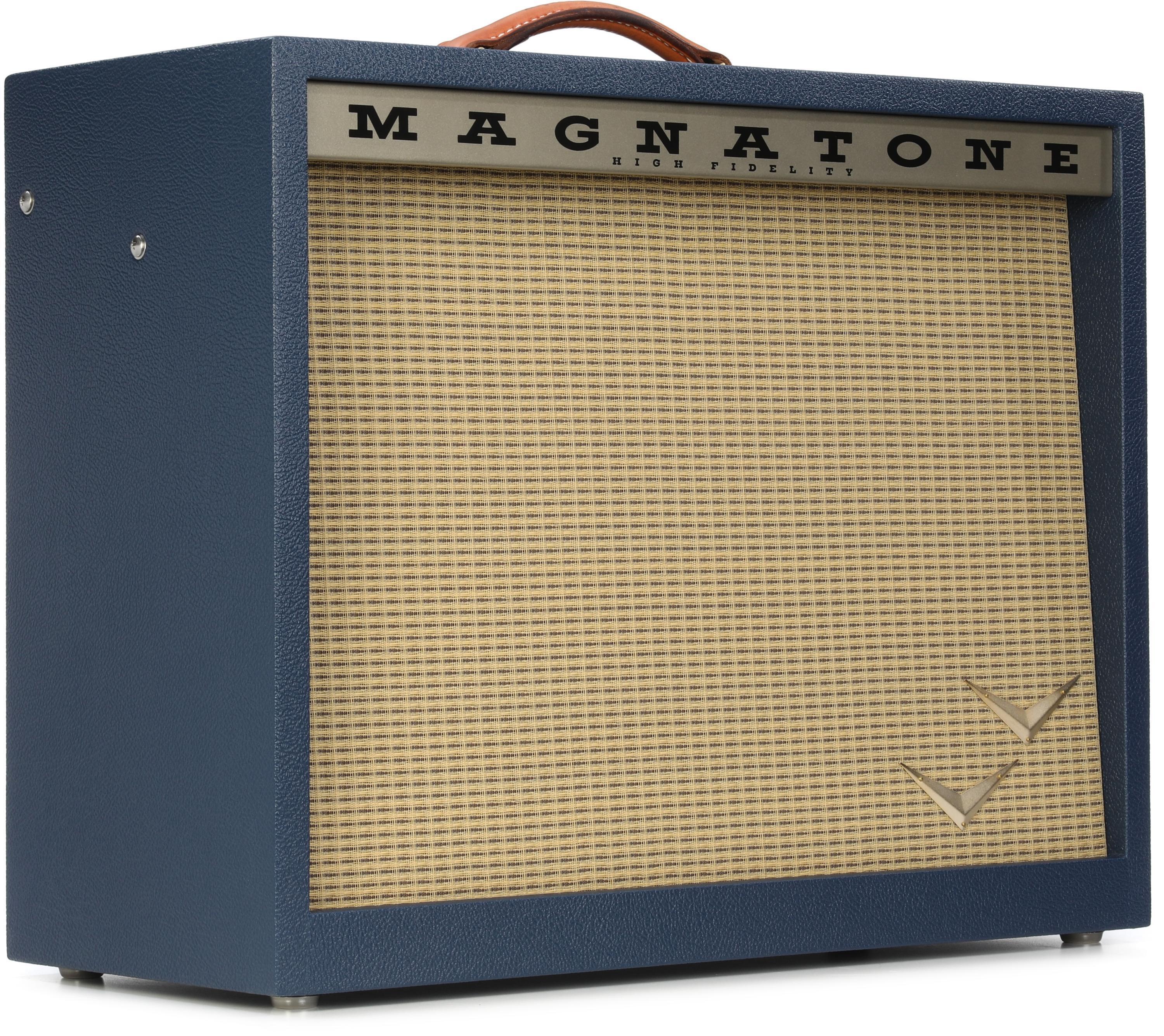 Photo of Magnatone Panoramic Stereo 2 x 10-inch 12+12-watt Tube Combo - Navy Bronco, Sweetwater Exclusive