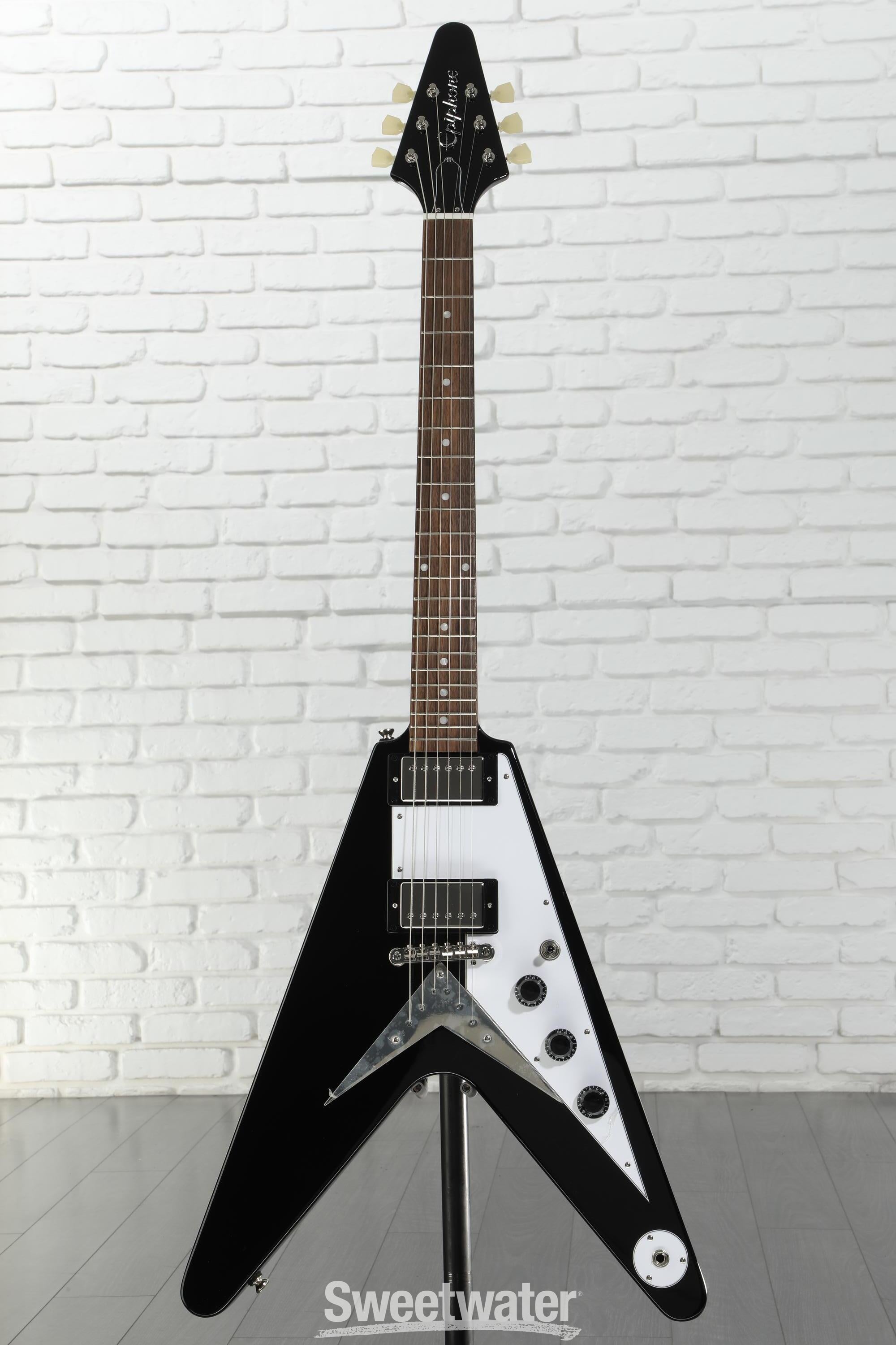 Epiphone Flying V Electric Guitar - Ebony | Sweetwater