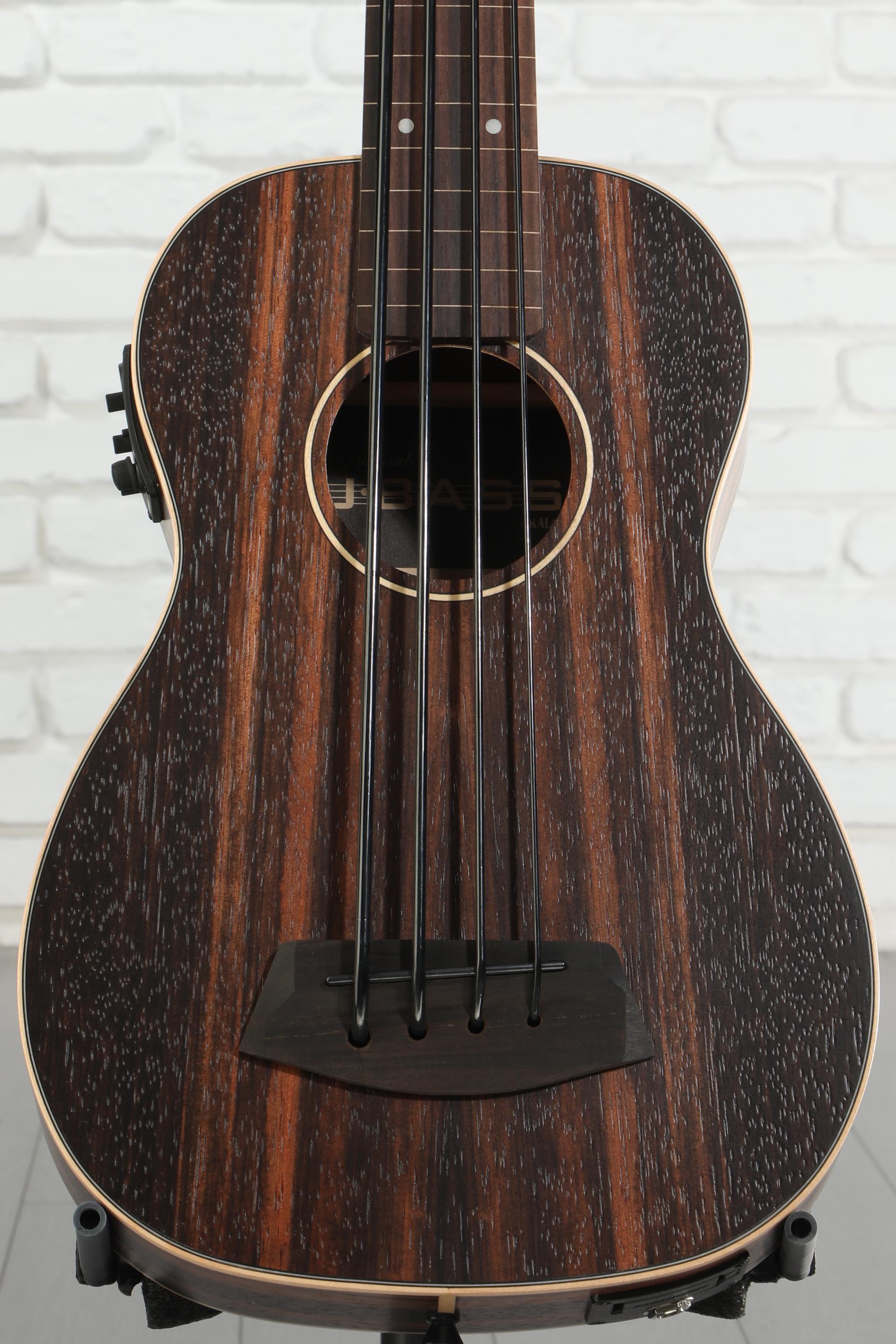 Kala U-Bass Fretless Acoustic-Electric Bass Ukulele - Striped