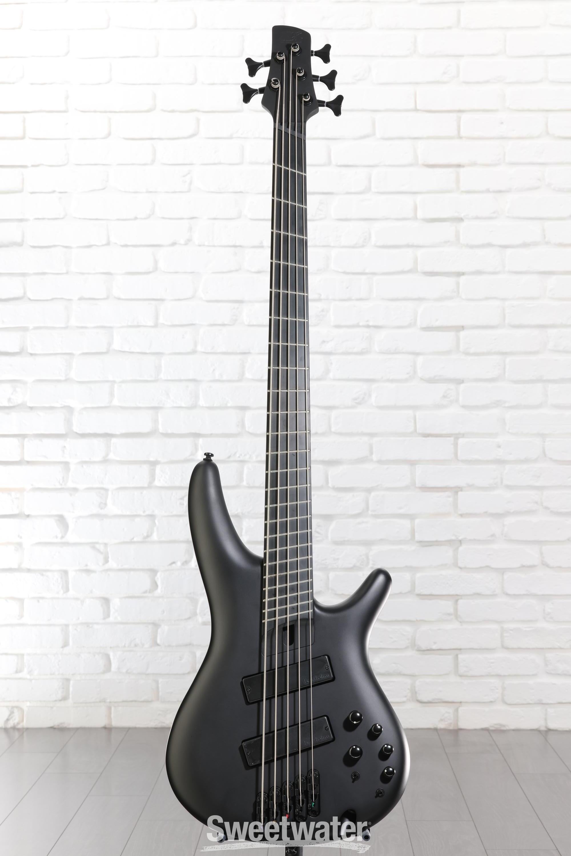 Ibanez Iron Label SRMS625EX 5-string Bass Guitar - Black Flat