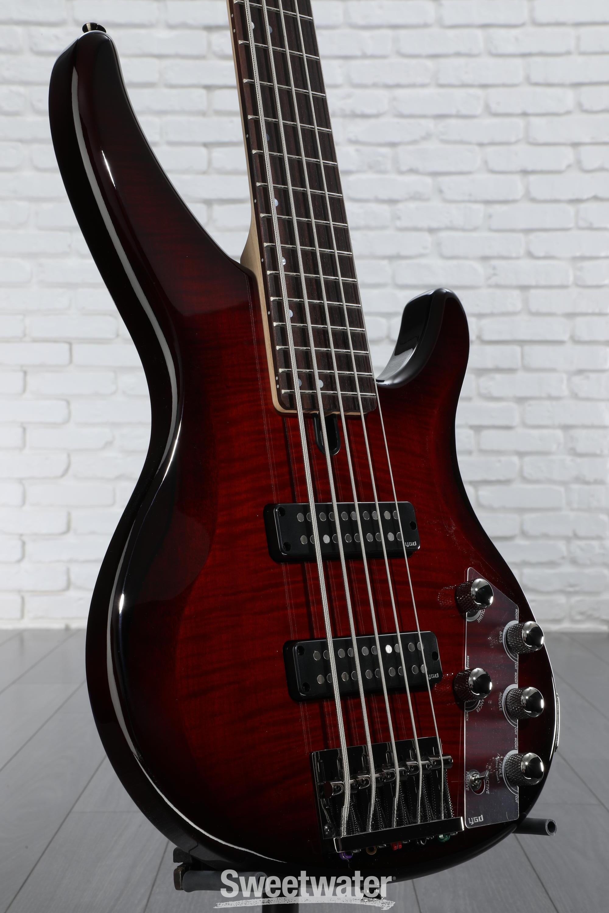Yamaha TRBX605FM 5-string Bass Guitar - Dark Red Burst