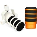 Photo of Rode PodMic Cardioid Dynamic Broadcast Microphone with Pop Filter - White/Orange