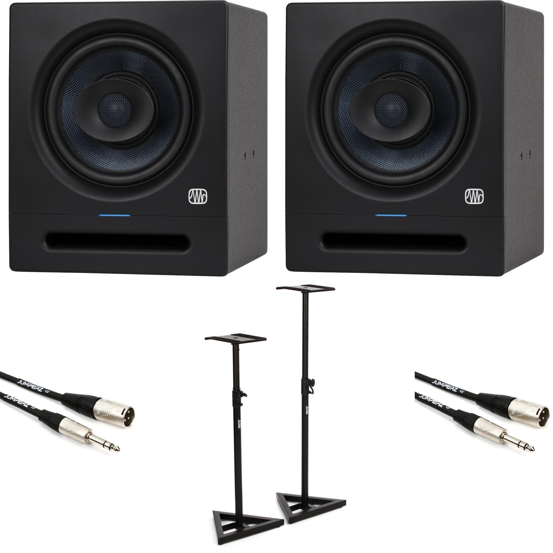 PreSonus Eris Pro 8 8-inch Powered Studio Monitors and Stands Bundle