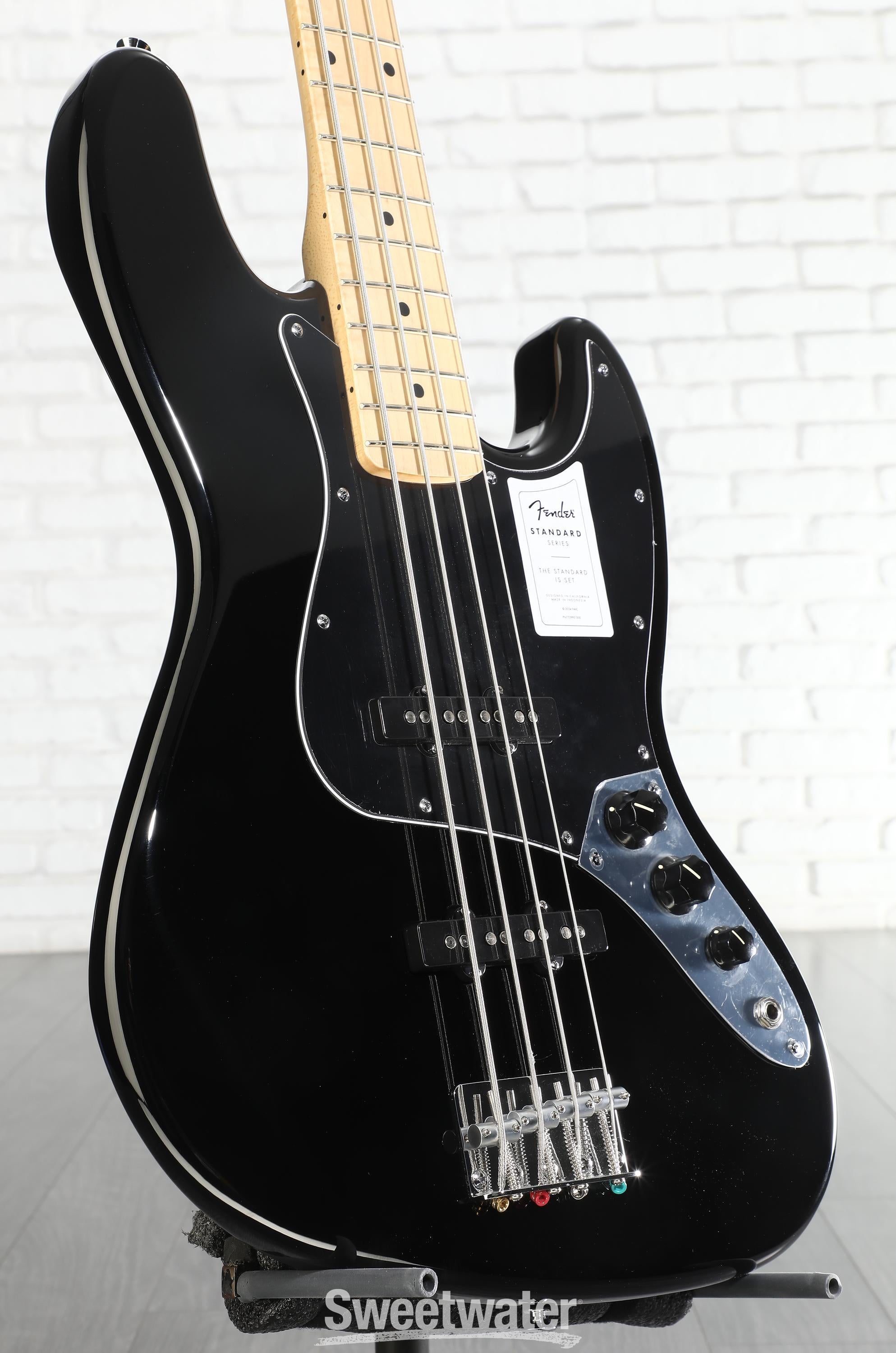 Fender Standard Jazz Bass - Black, Maple Fingerboard | Sweetwater