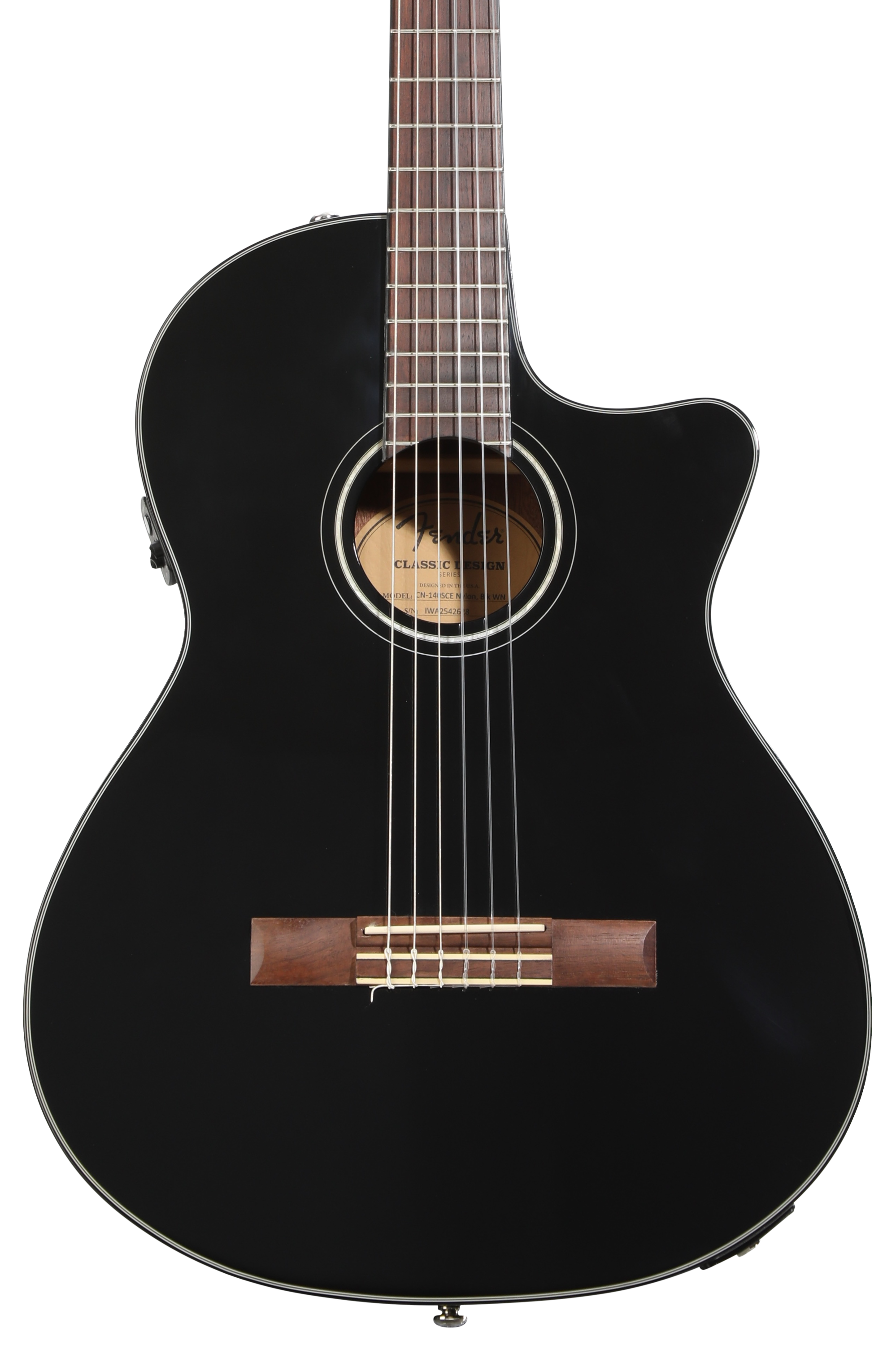 Fender CN-140SCE Nylon-string Acoustic-electric Guitar - Black