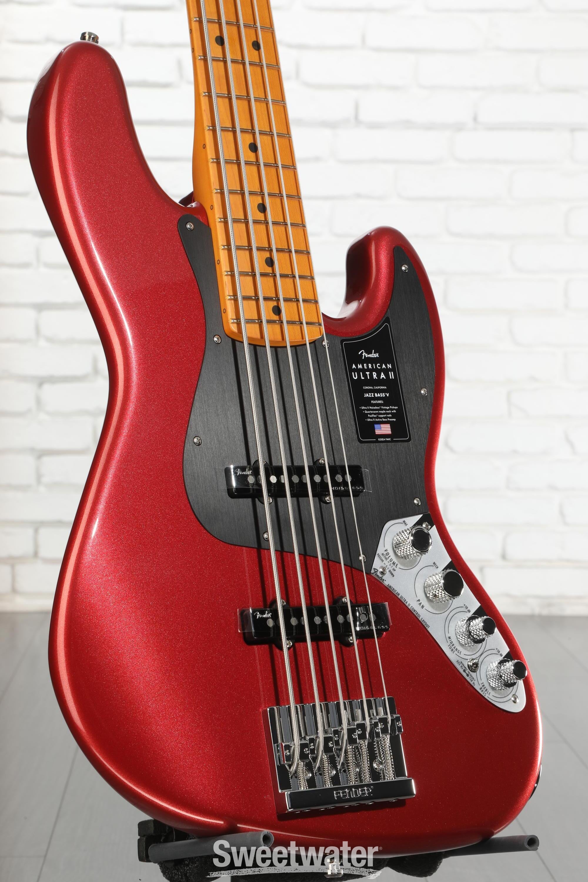 ベース Fender USA American Ultra II Jazz Bass Fender American Ultra II Jazz Bass - Sinister Red, Maple