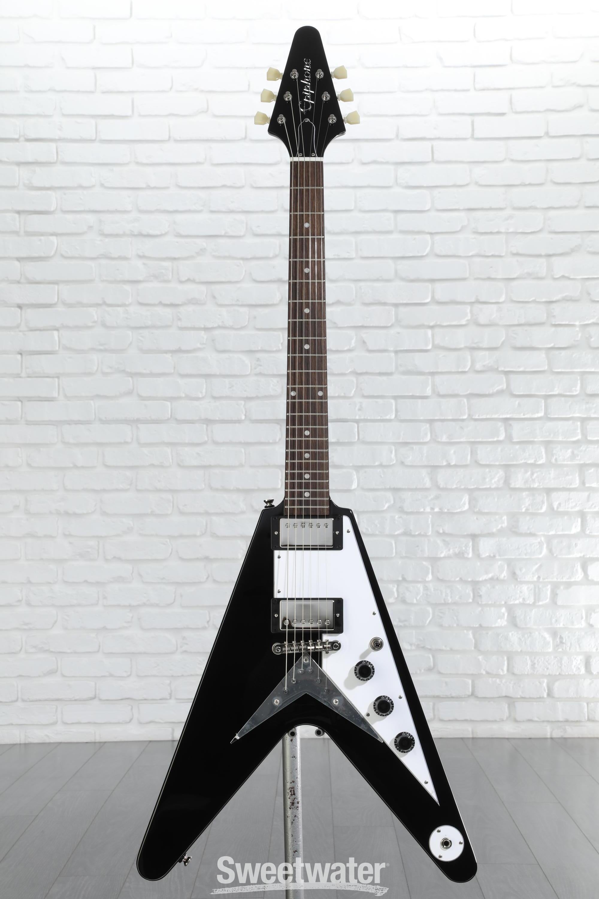 Epiphone Flying V Electric Guitar - Ebony | Sweetwater