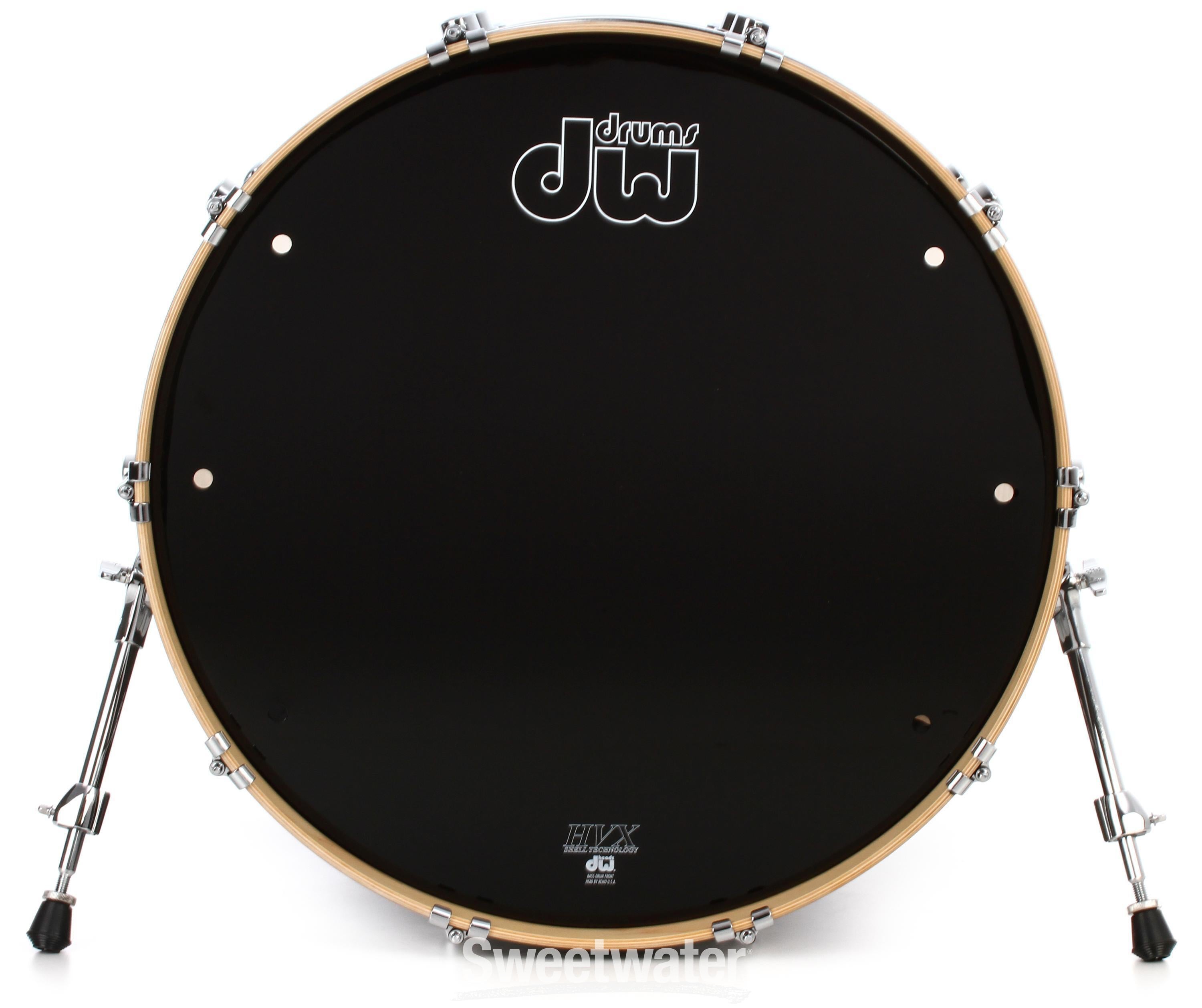 DW Performance Series Bass Drum - 18 x 24 inch - Ebony Stain Lacquer