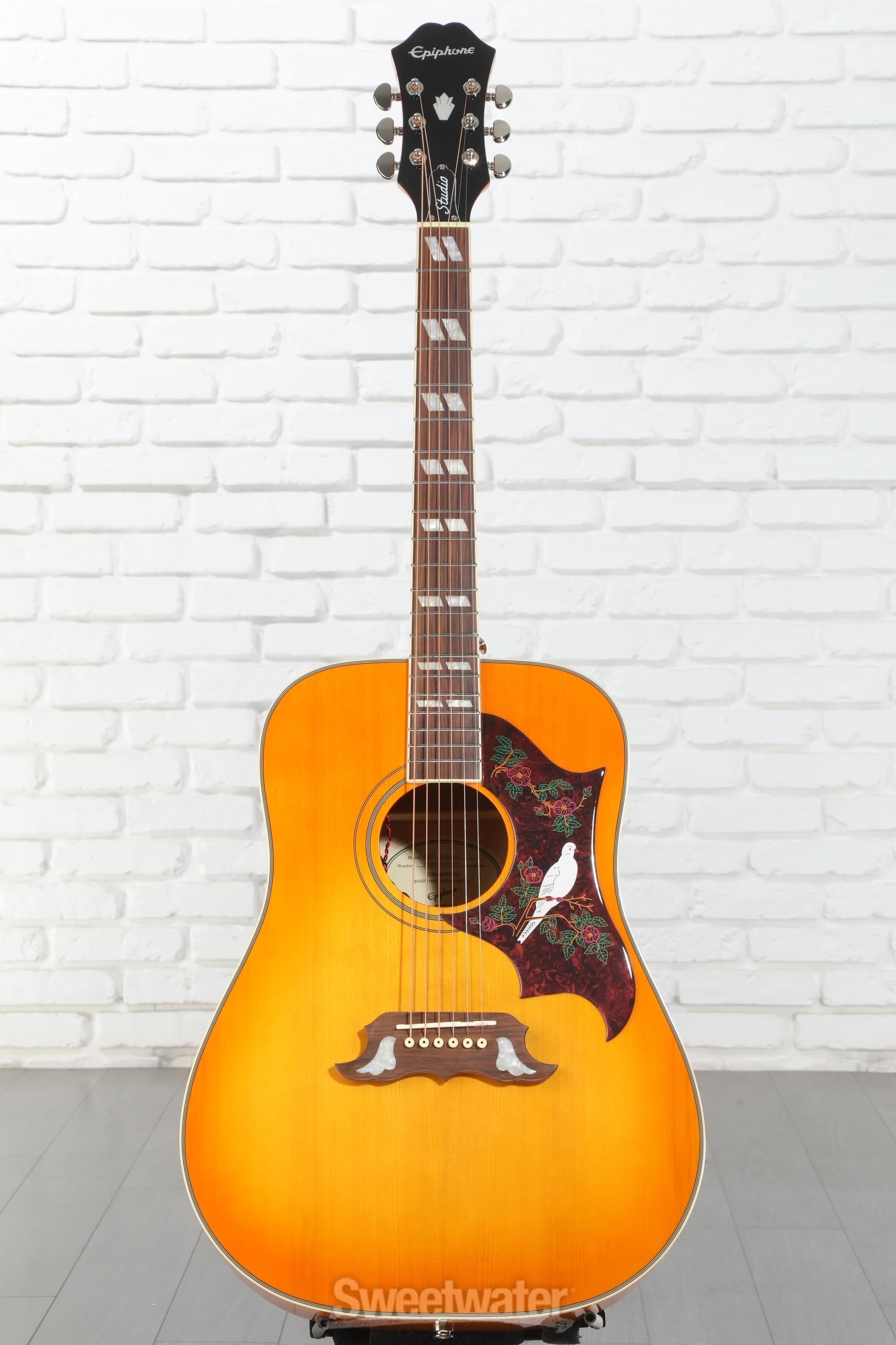 ギター Epiphone Dove Pro Epiphone Dove Studio Acoustic-electric Guitar - Violin Burst