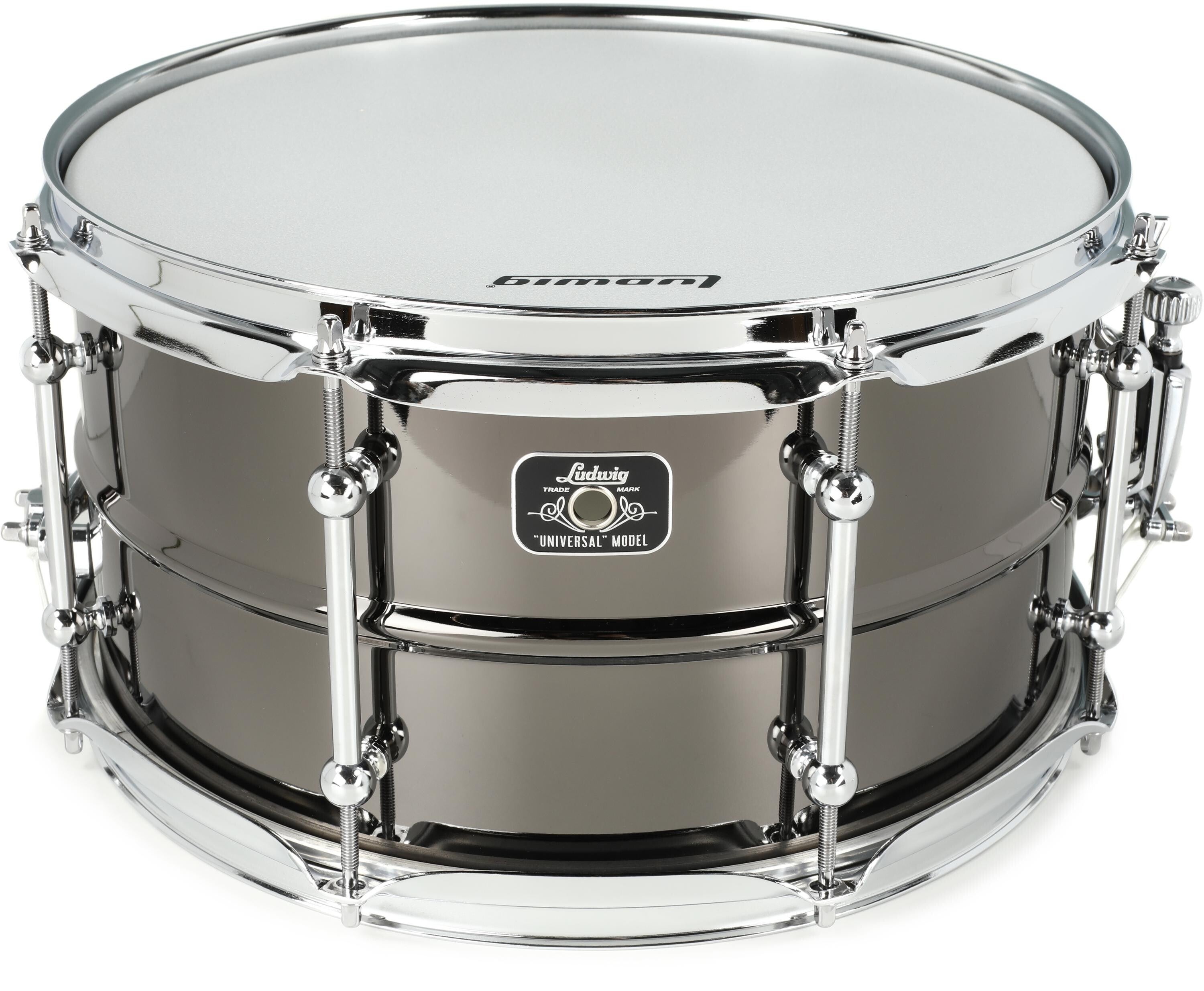 Ludwig Universal Black Brass Snare Drum - 8 x 14-inch - Polished