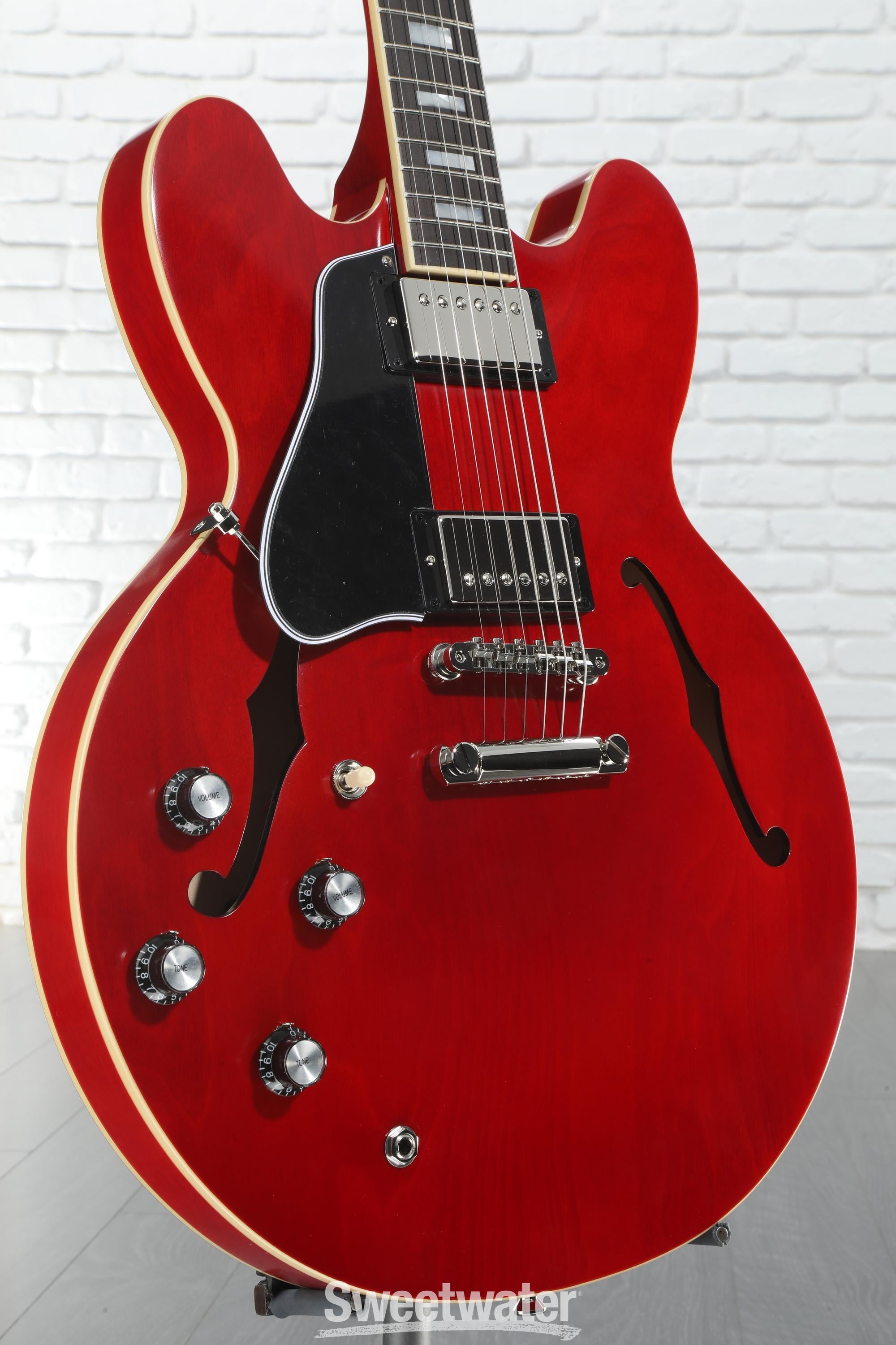 Photo of Epiphone Inspired by Gibson Custom 1962 Gibson ES-335 Reissue Left-handed Semi-hollow Electric Guitar - '60s Cherry