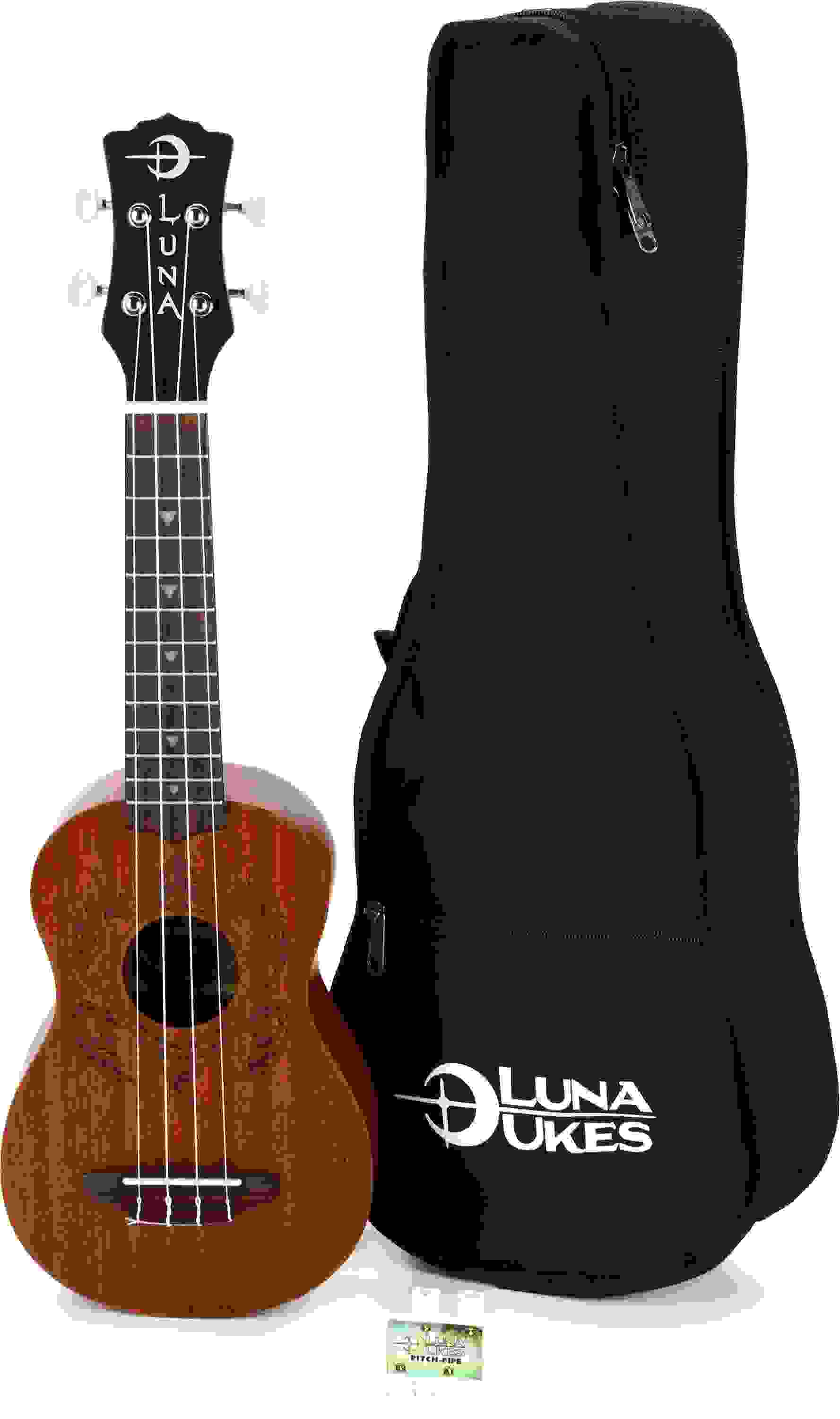 Luna Honu Tribal Turtle Soprano Ukulele - Satin Natural